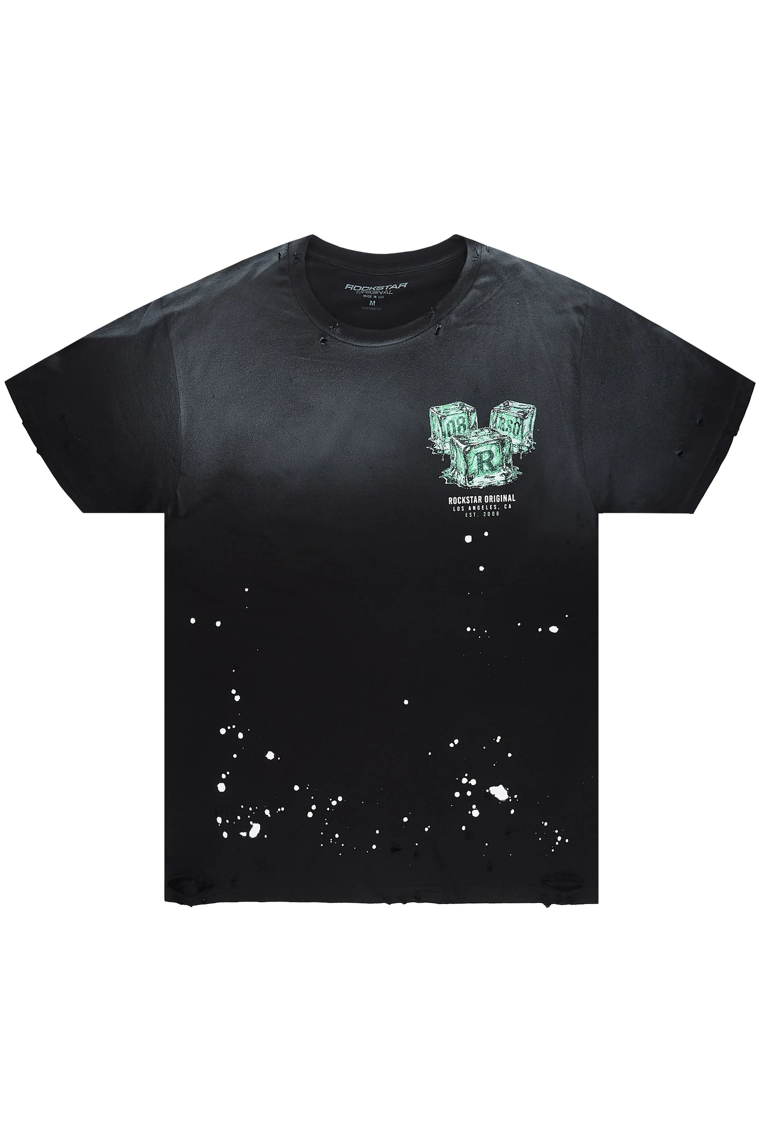 Cubes Black Oversized Graphic T-Shirt