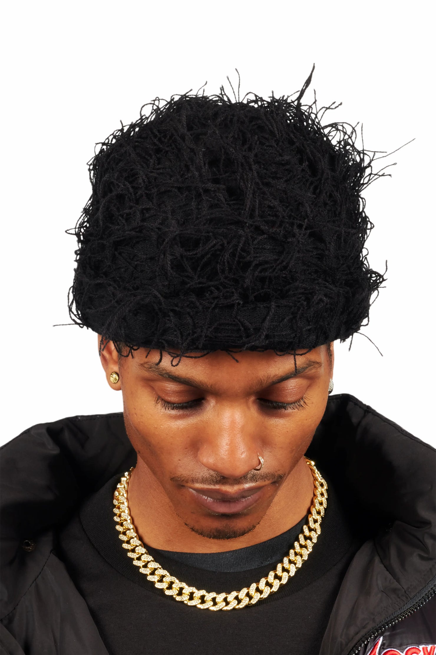 Otto Black Fuzzy Beanie