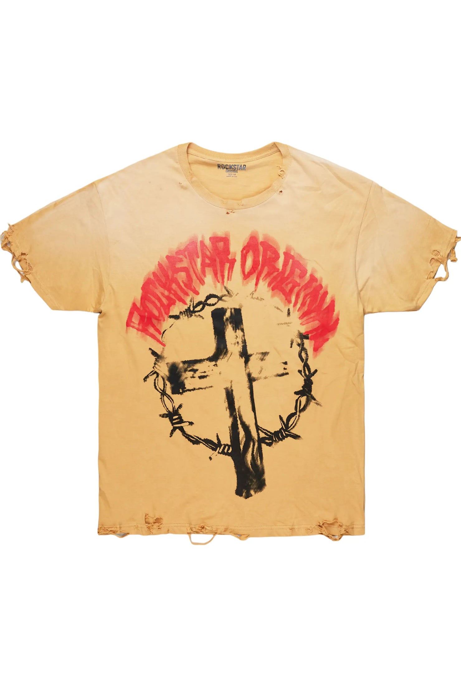 Moira Beige Oversized Graphic T-Shirt