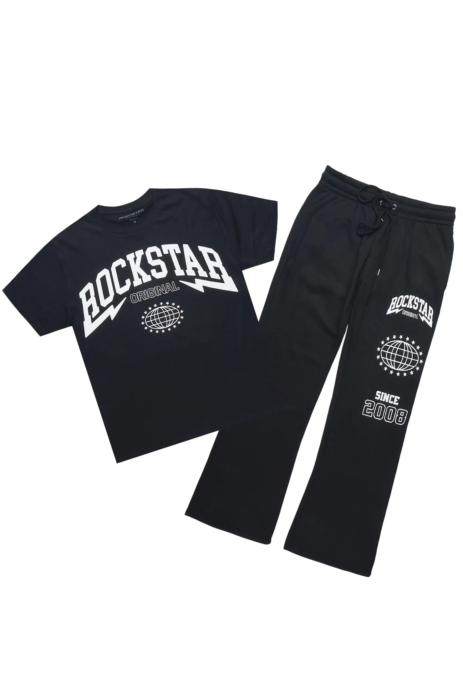 Stori Black/White T-Shirt/ Relaxed Track Set