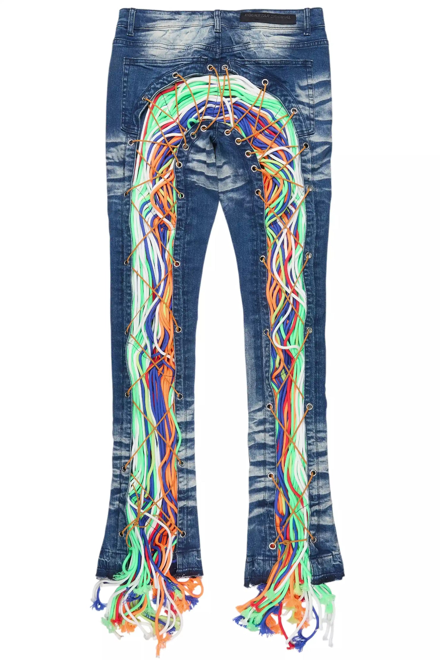 Ottiana Blue Wash Stacked Flare Jean