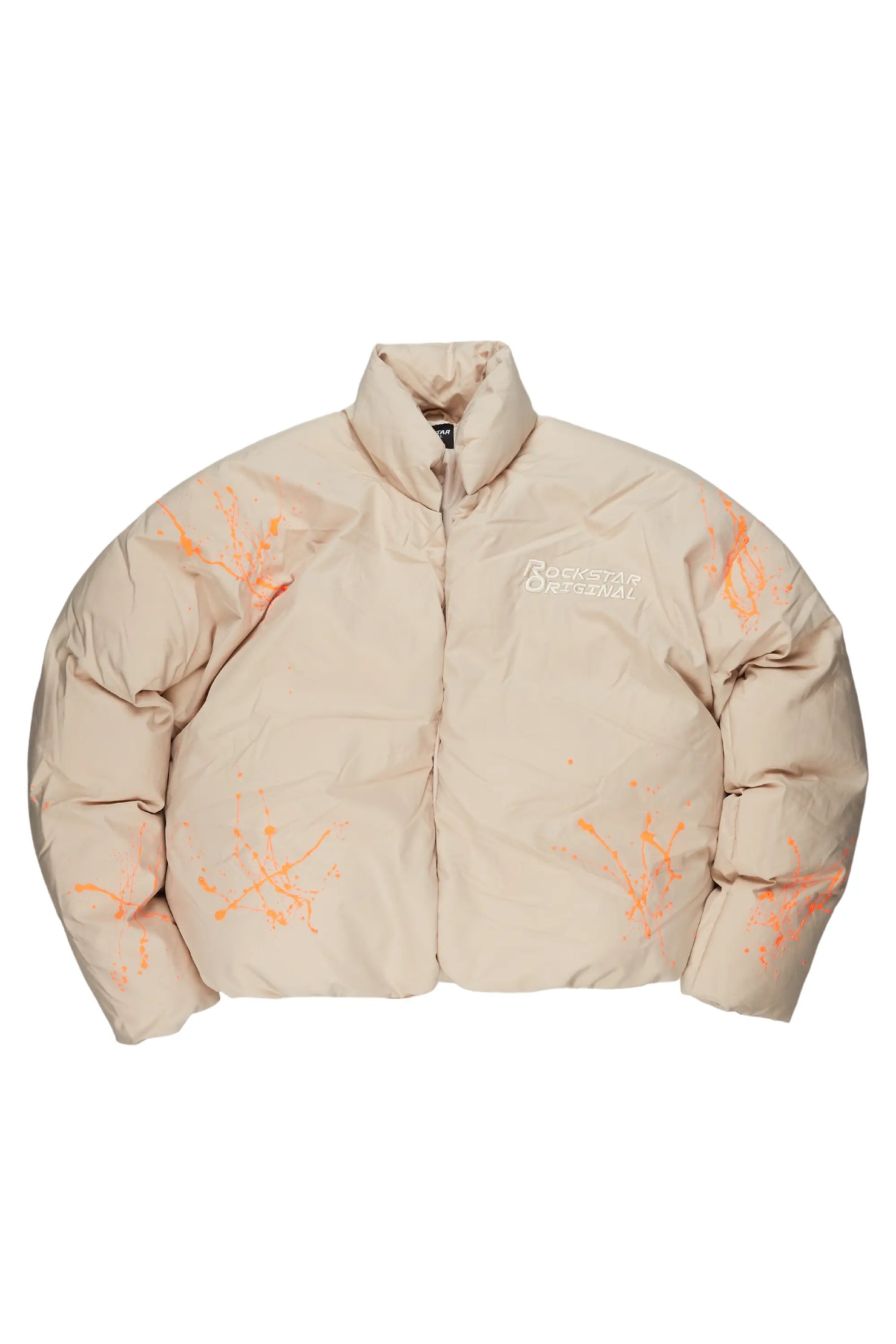 Rabbie Beige/Orange Puffer Jacket