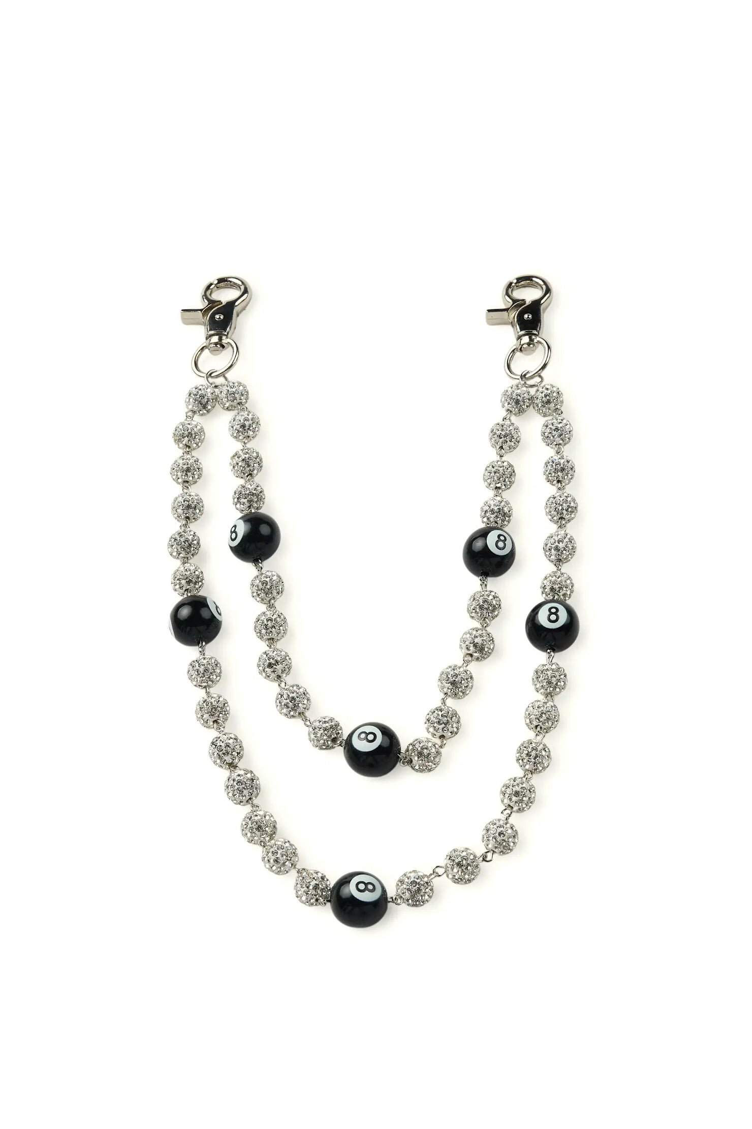 Magic8 Silver/Black Wallet Chain