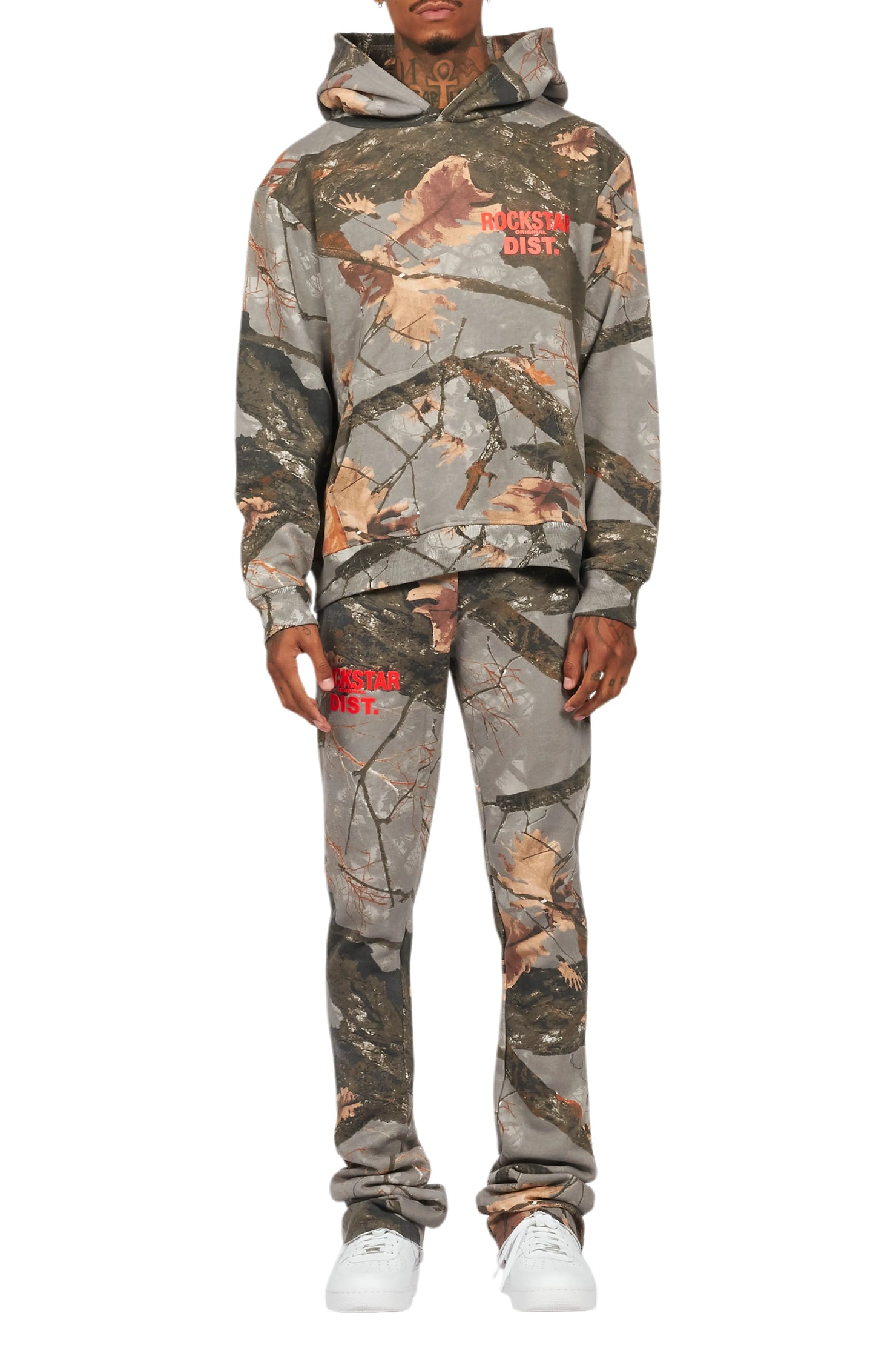 Tabby Beige Graphic Stacked Flare Track Set