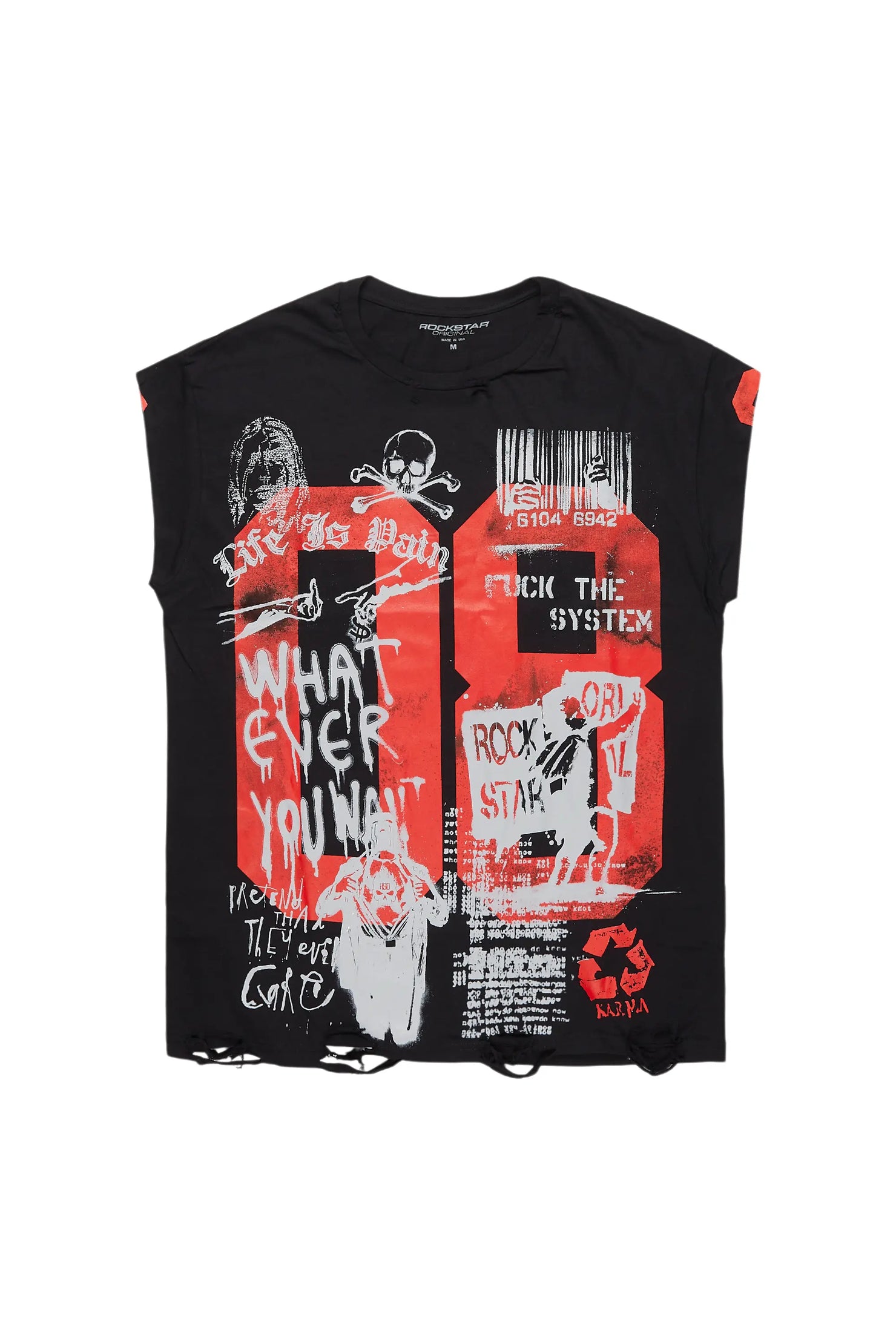 Grill Black Graphic Muscle T-Shirt