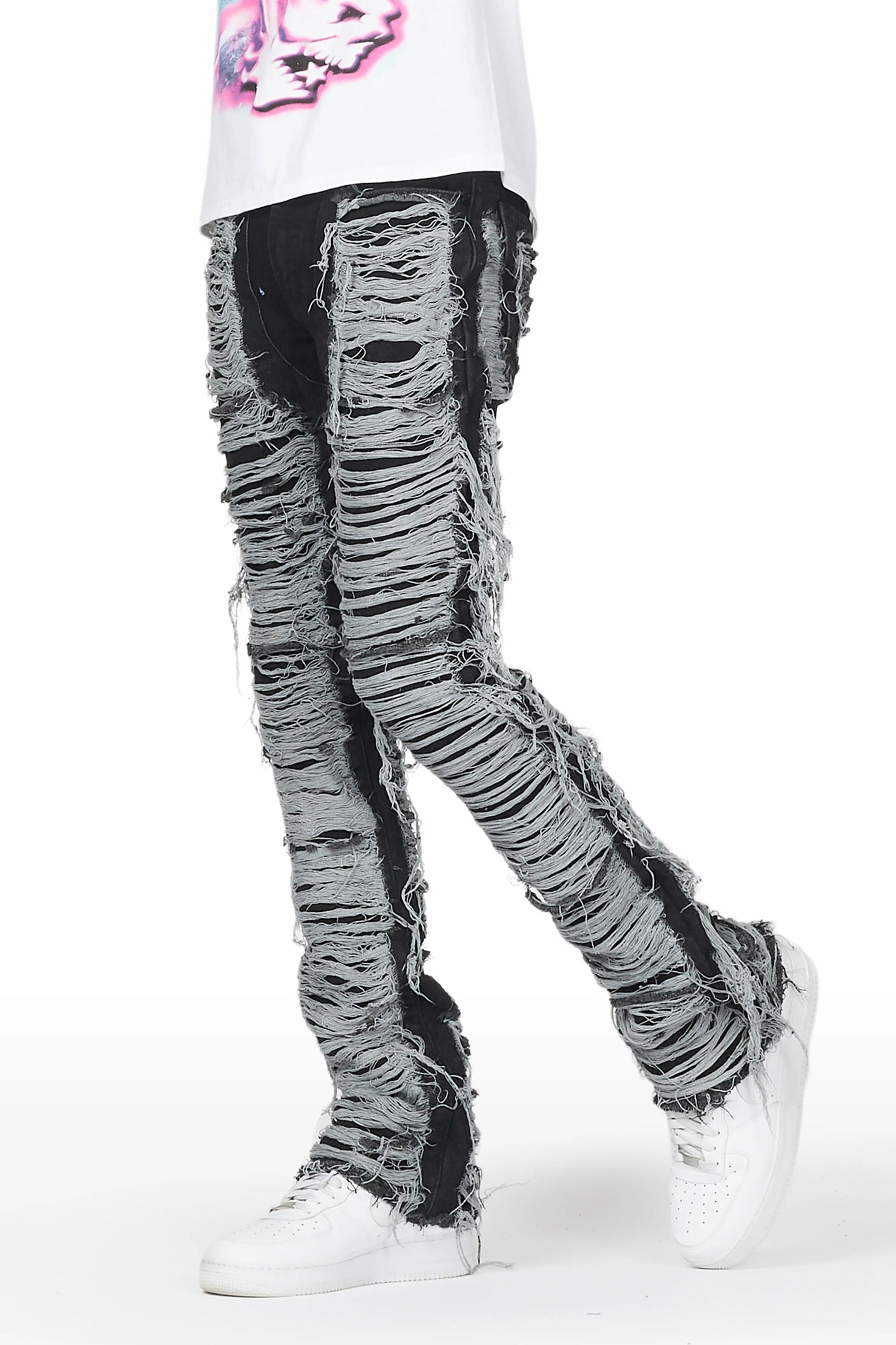 Conrad Black Stacked Flare Jean