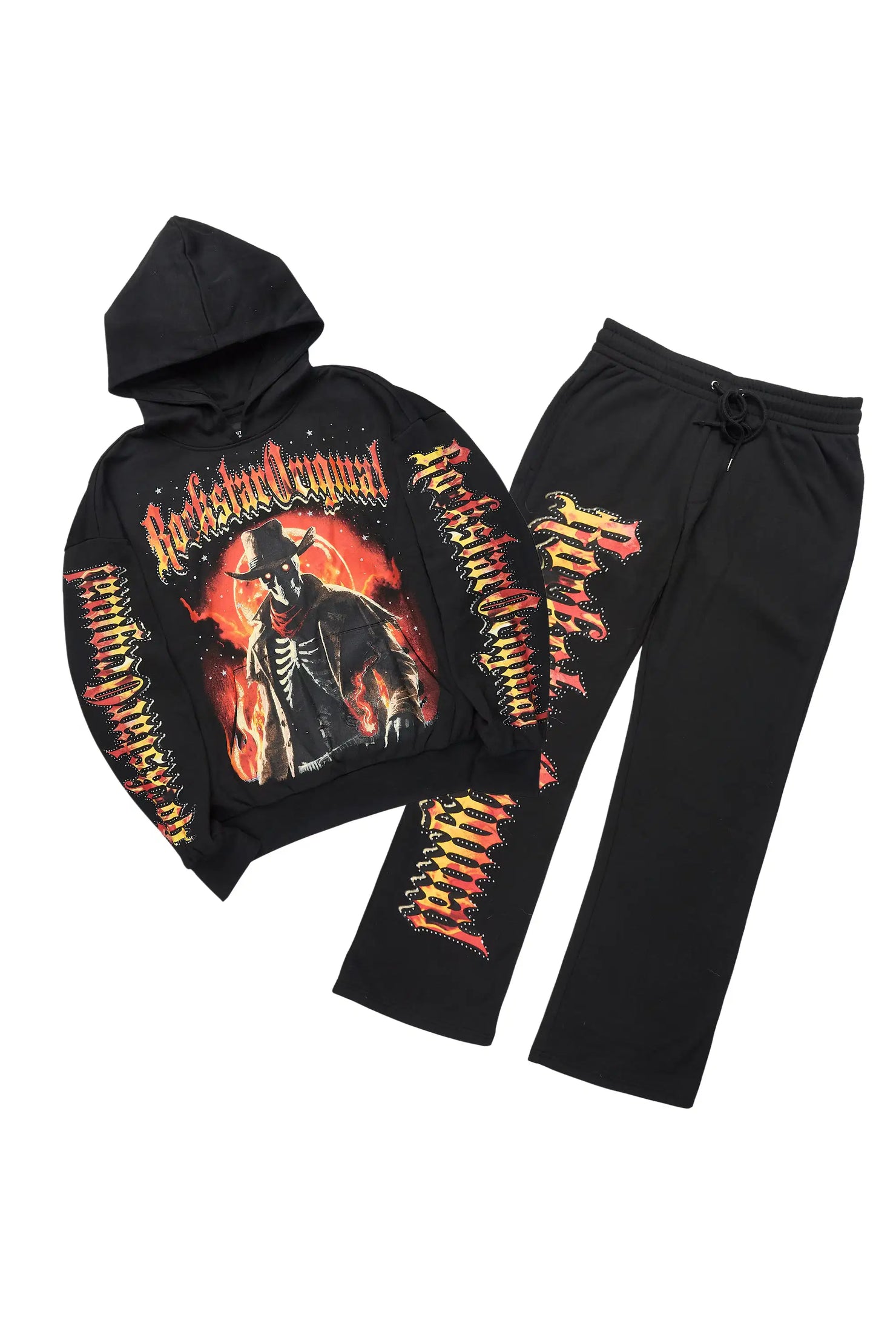 Lexx Black Hoodie/Baggy Pant Track Set
