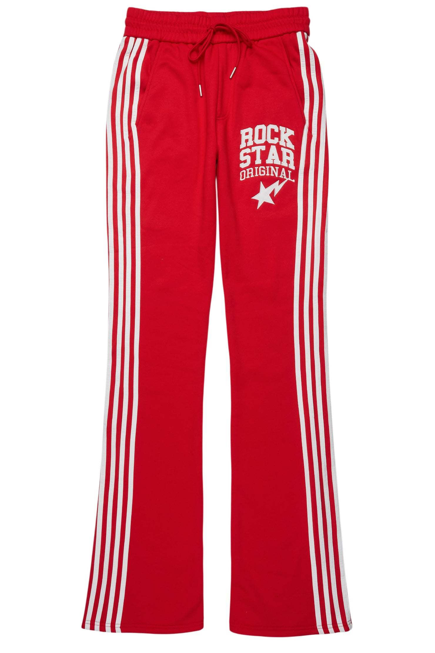 Gerrit Red Fleece Stacked Baggy Track Pant