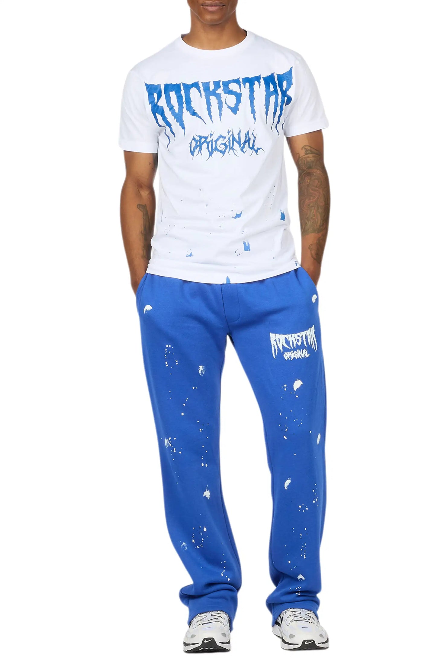 Twinkle White/Royal Blue T-Shirt/Relaxed Track Set