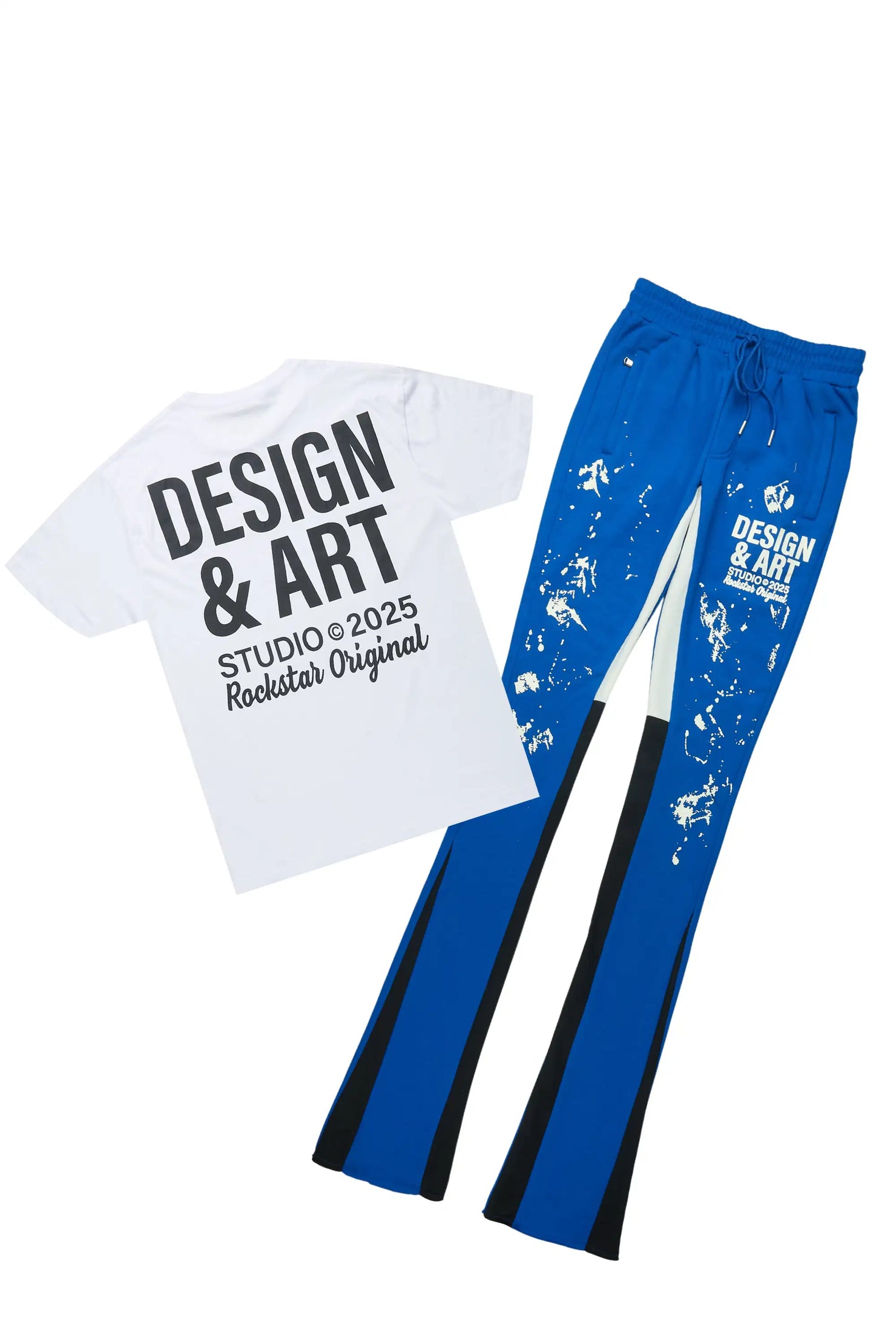 Damone White/Royal Blue T-Shirt/Super Stacked Track Set