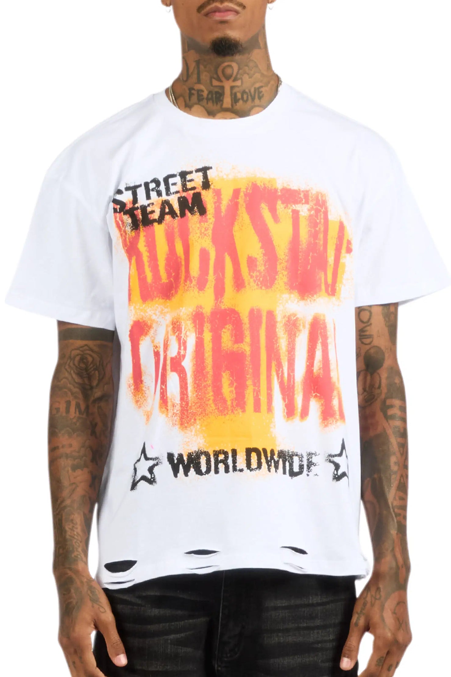 Crest White Oversized Graphic T-Shirt