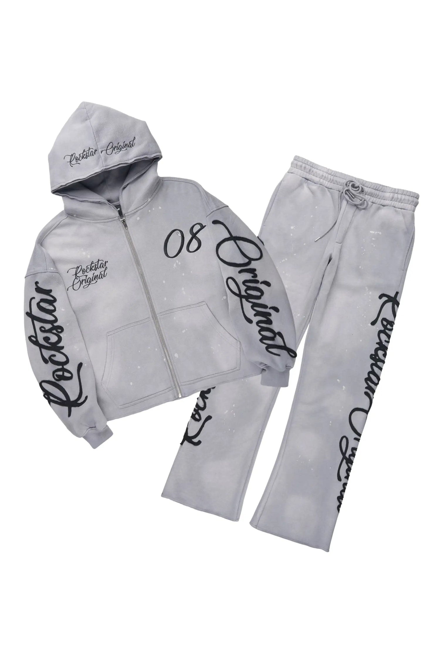 Hanif Vintage Grey Hoodie/Stacked Pant Track Set