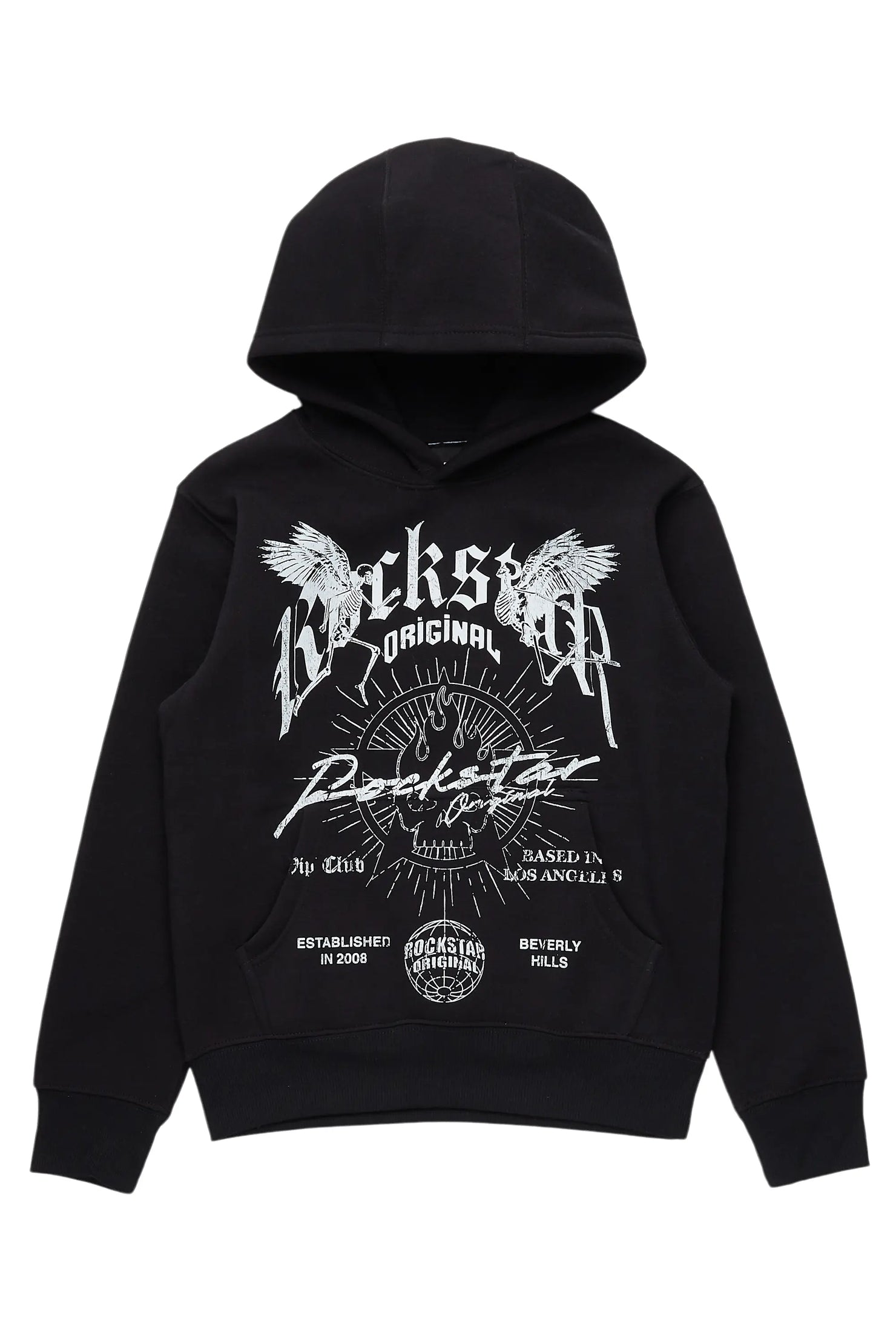 Boys Tally Black Graphic Hoodie