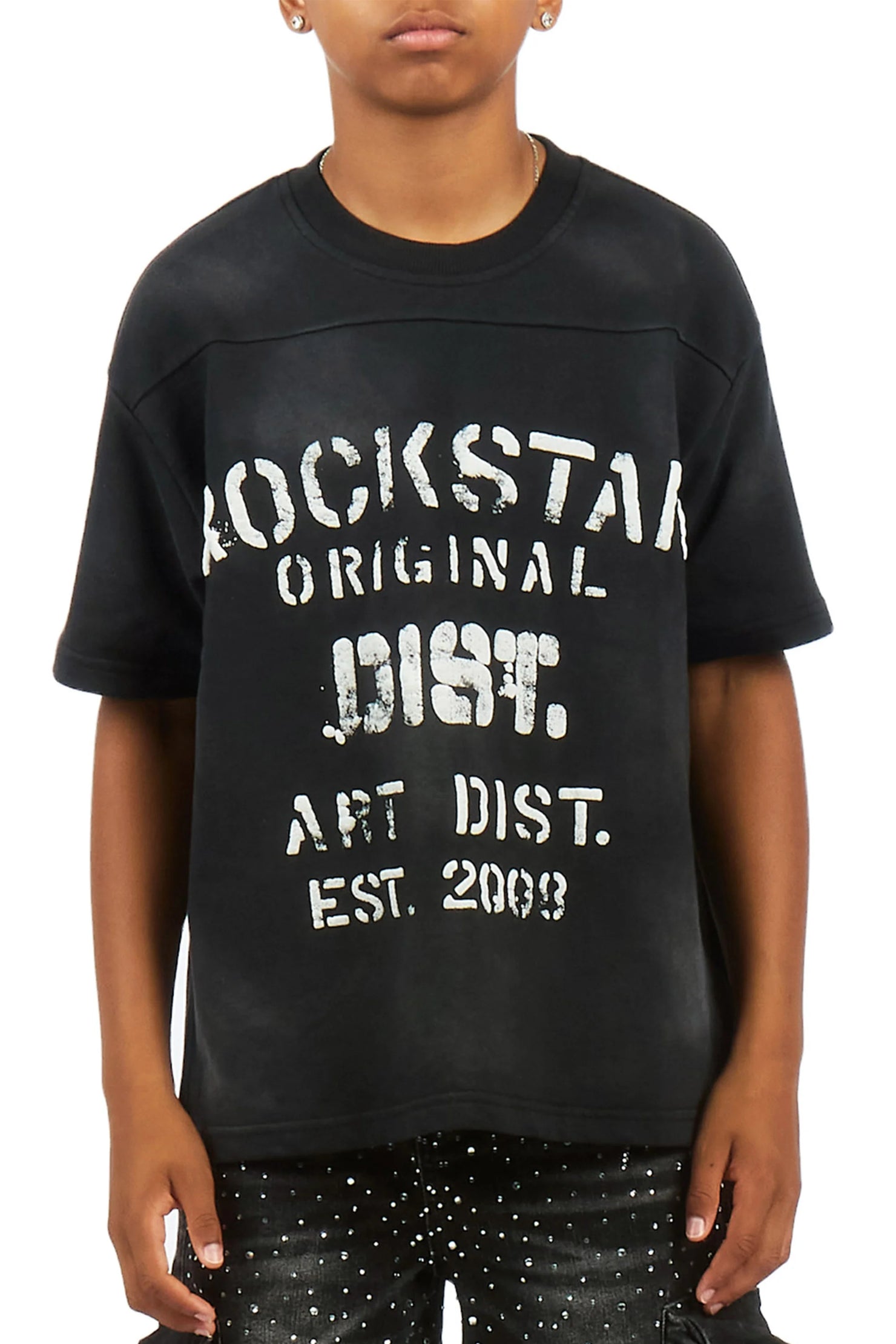 Boys Quin Black French Terry T-Shirt