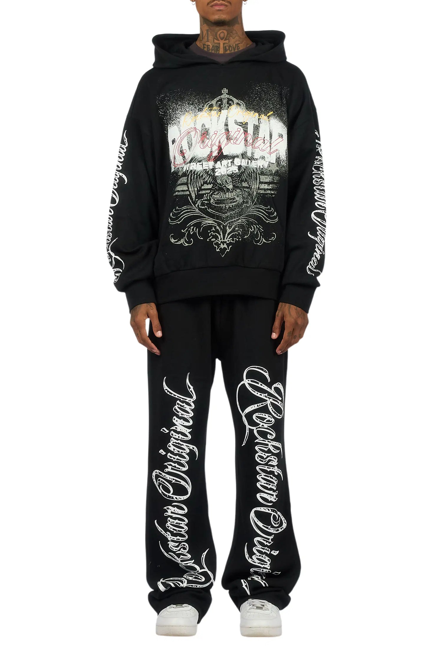 Enkel Black Hoodie/Baggy Pant Track Set