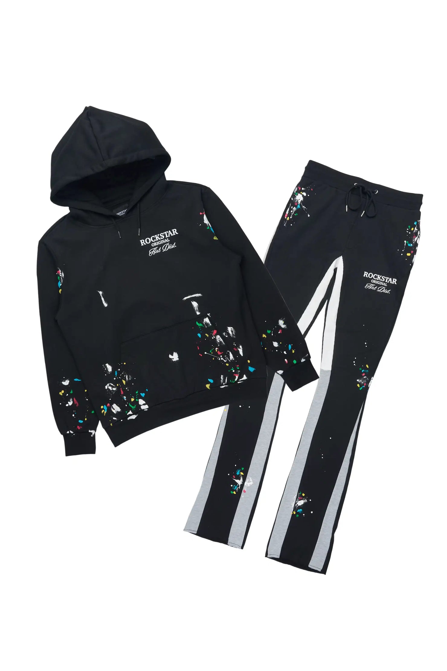 Art Dist 2.0 Black/Grey Hoodie/Stacked Flare Track Set