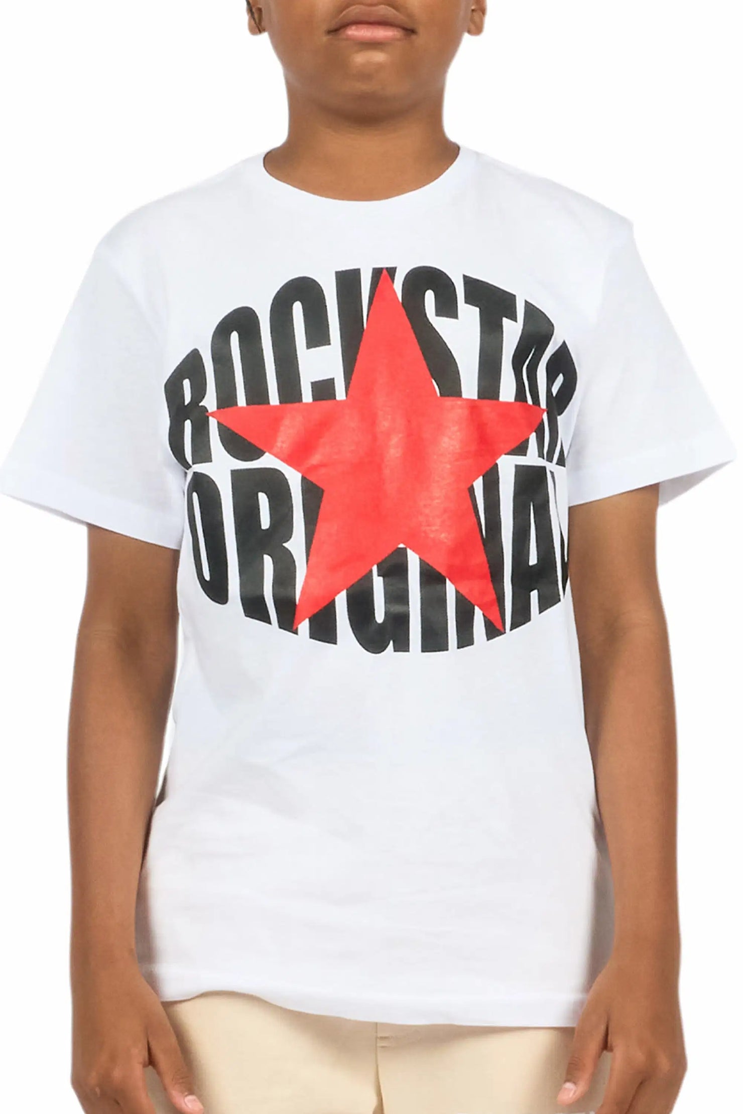 Boys Ezra 2.0 White/Red Graphic T-Shirt