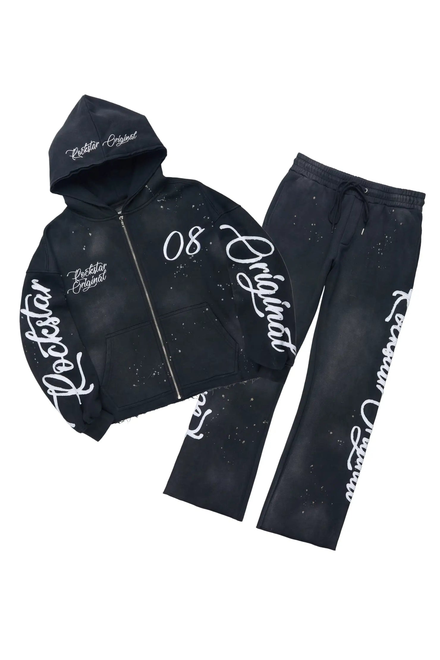 Hanif Vintage Black Hoodie/Straight Pant Track Set