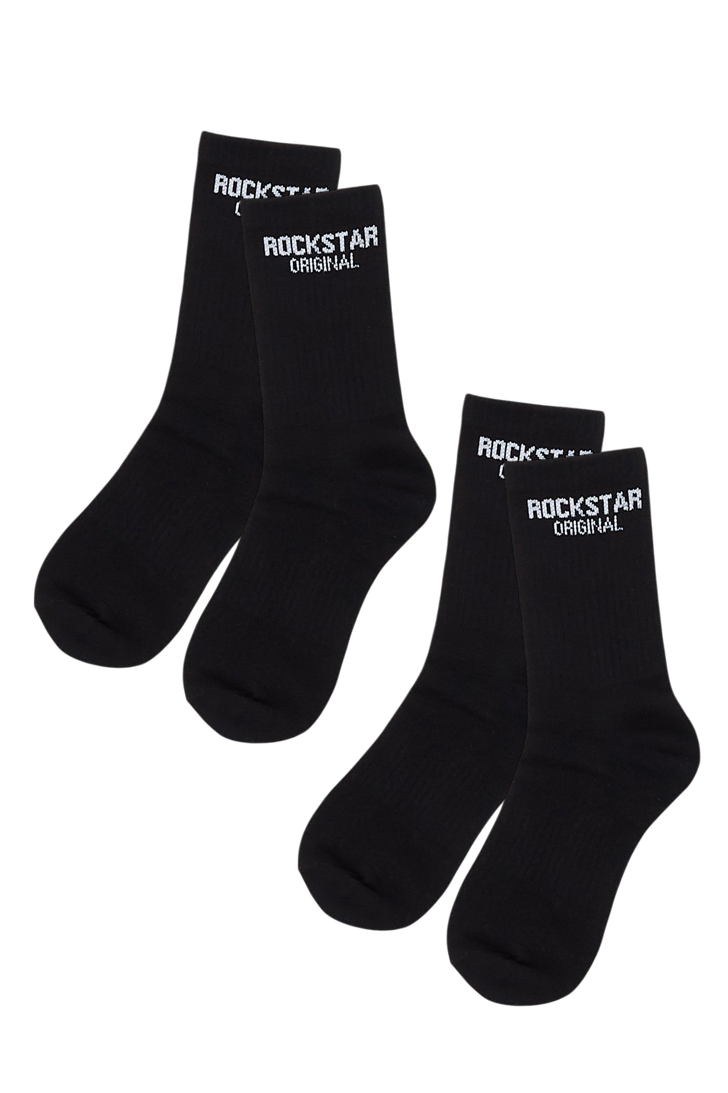 Rockstar Dist Black/Black Basic Socks 2 Pack