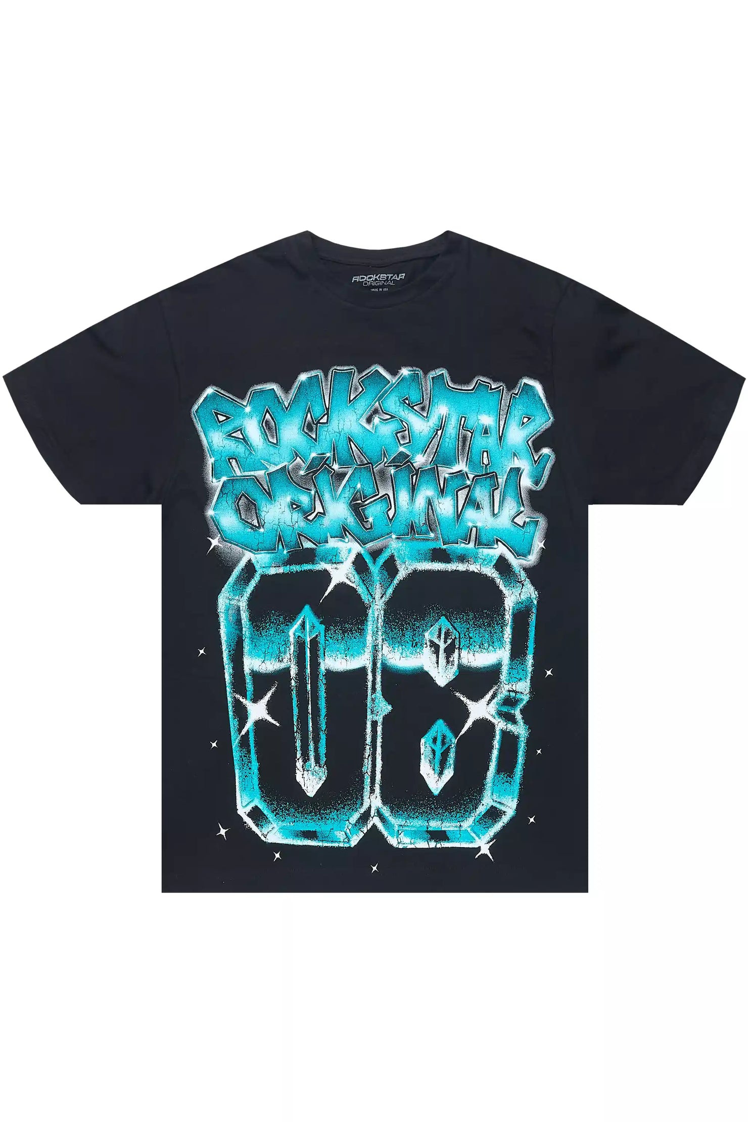 Alisca Black/Blue Oversized T-Shirt
