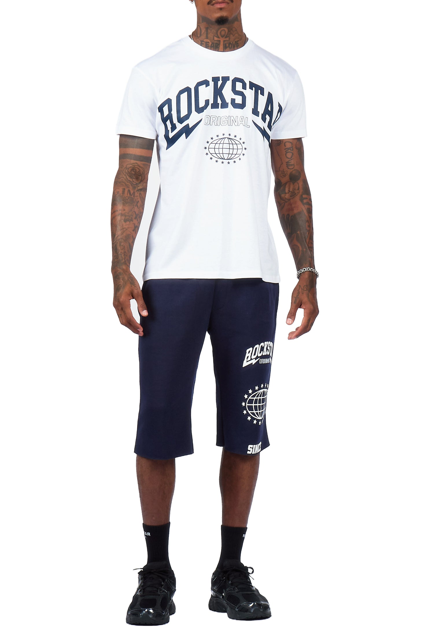 Stori White/Navy T-Shirt/Short Set