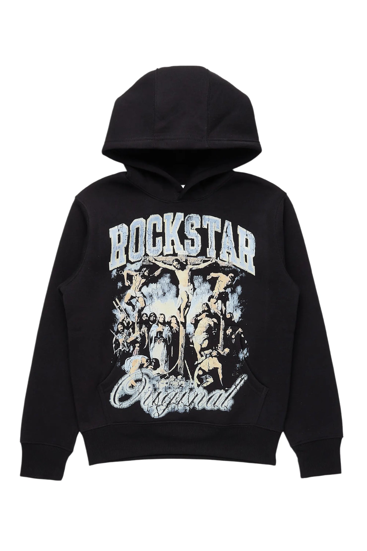 Boys Waller Black Graphic Hoodie