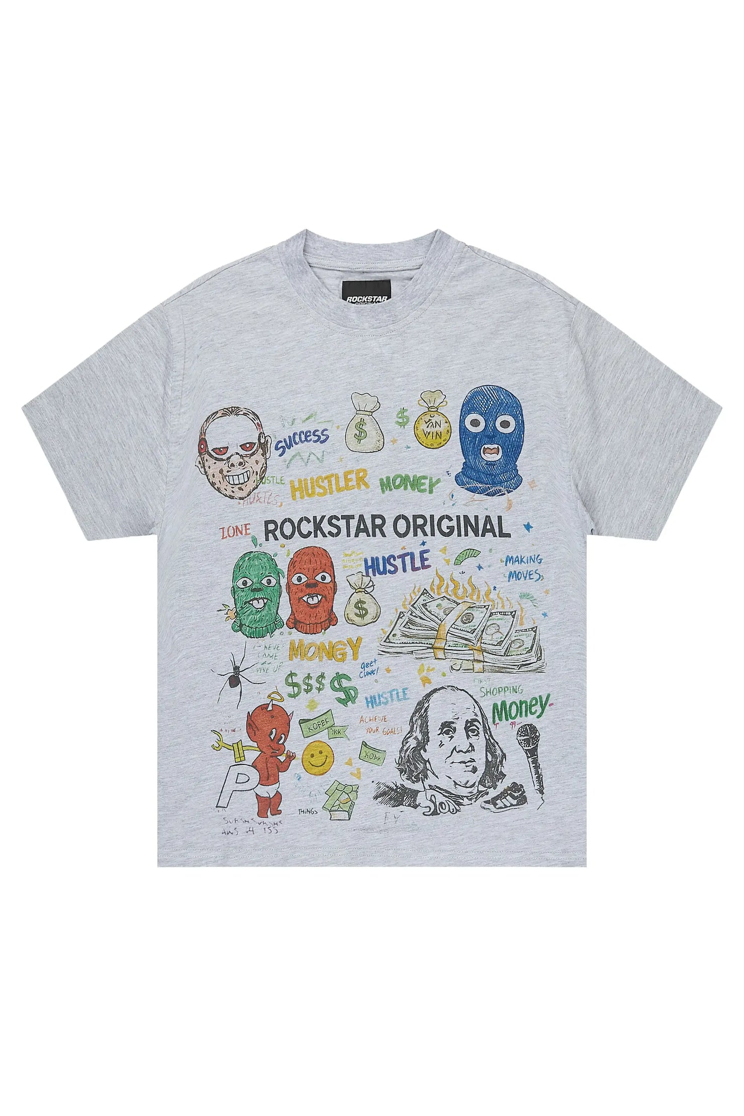 Boys Raxor Heather Grey Graphic T-Shirt