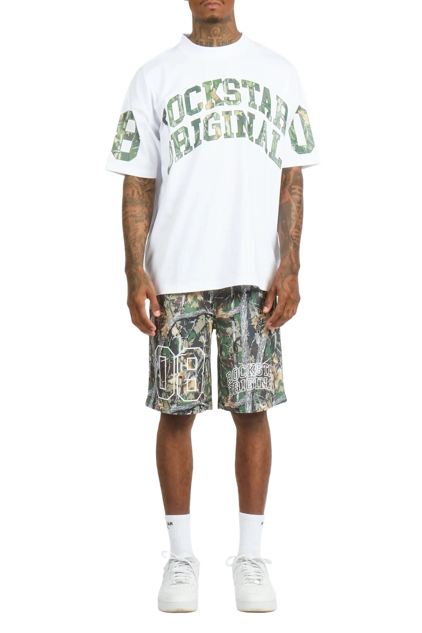 Desiero Green Camo T-Shirt Short Set