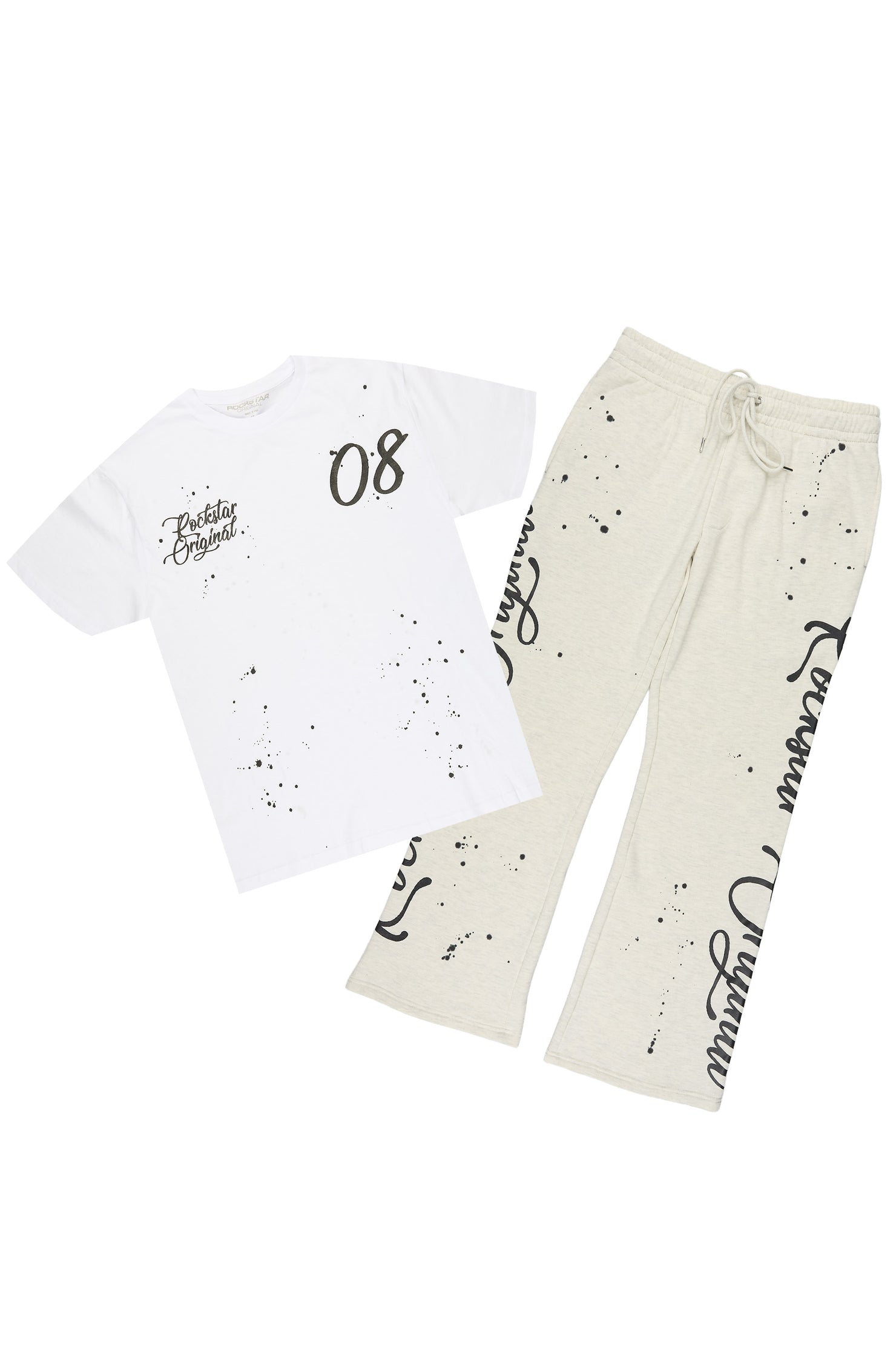 Hanif White/Light Oatmeal T-Shirt/Relaxed Track Set