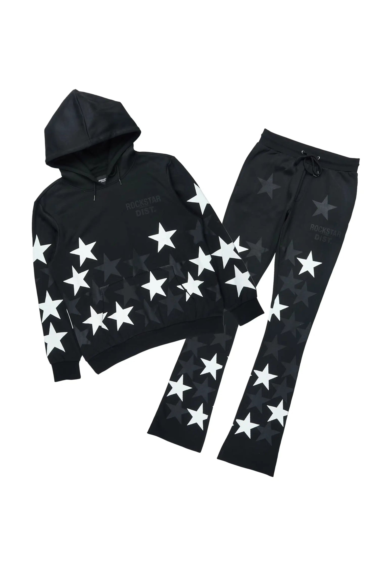 Starlane Black/White Hoodie Stacked Flare Fit Track Set