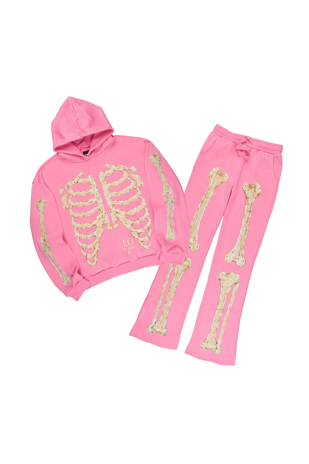 Girls Vermy Bubblegum Stacked Hoodie Track Set