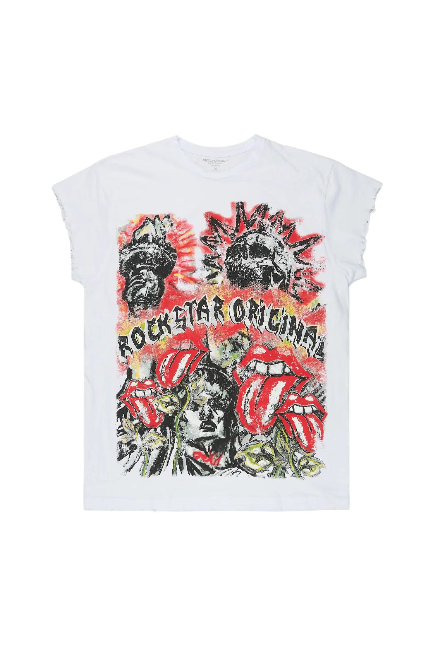 Falon White Cut off Tee