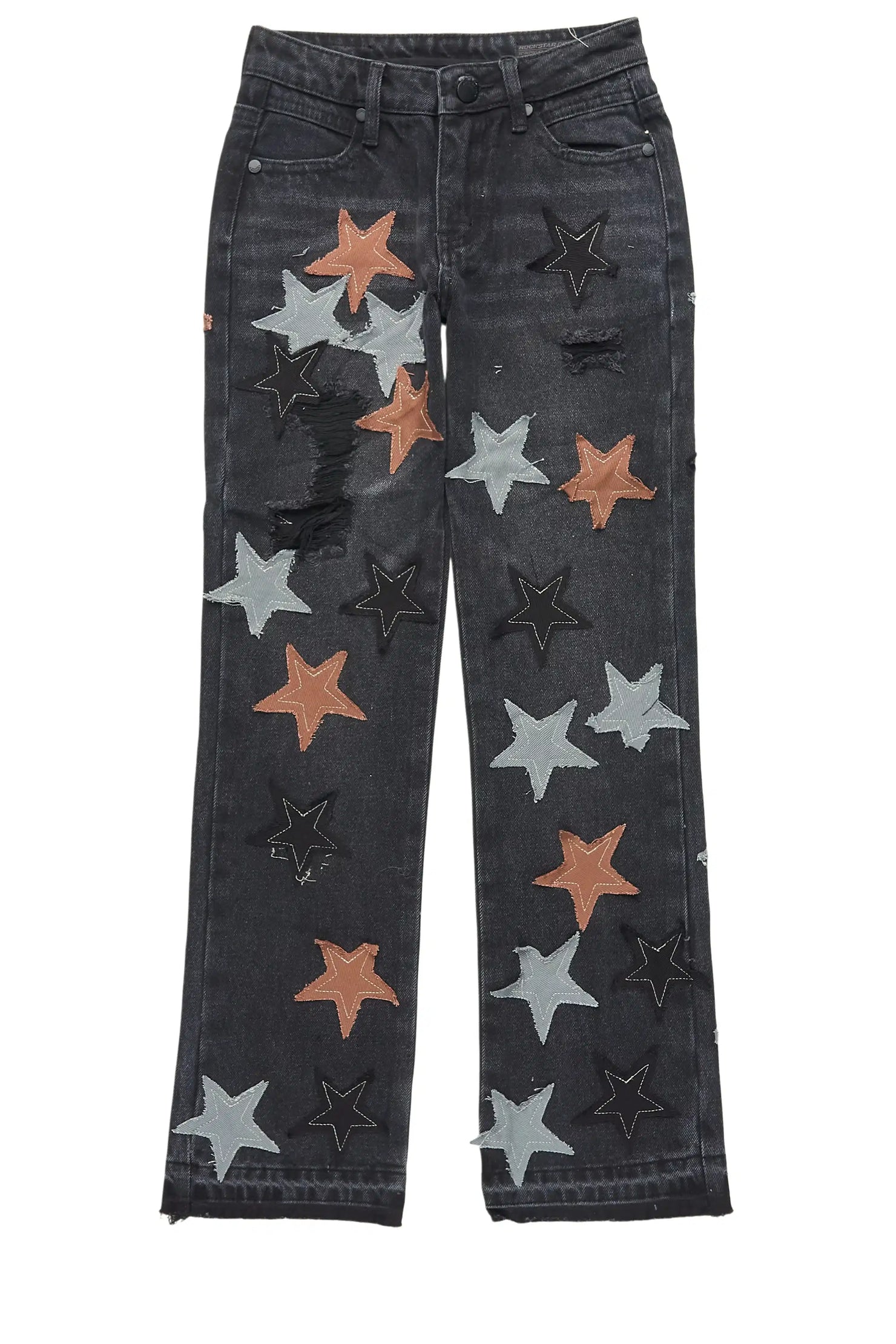 Boys StarLane Dark Grey Stacked Flare Jean
