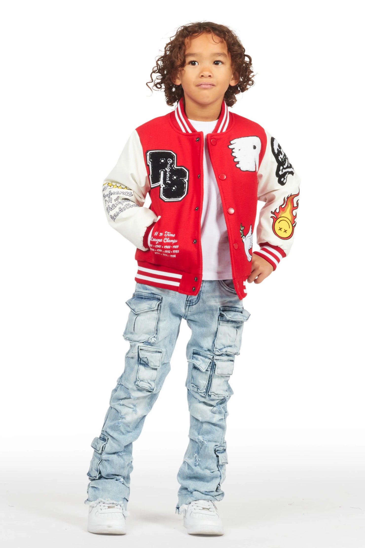 Boys Gentry Light Blue Stacked Flare Jean