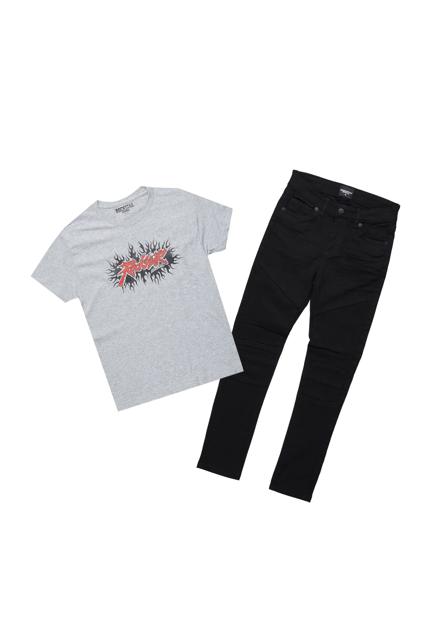 Boys Garan Grey/Black T-Shirt/Skinny Jean Set