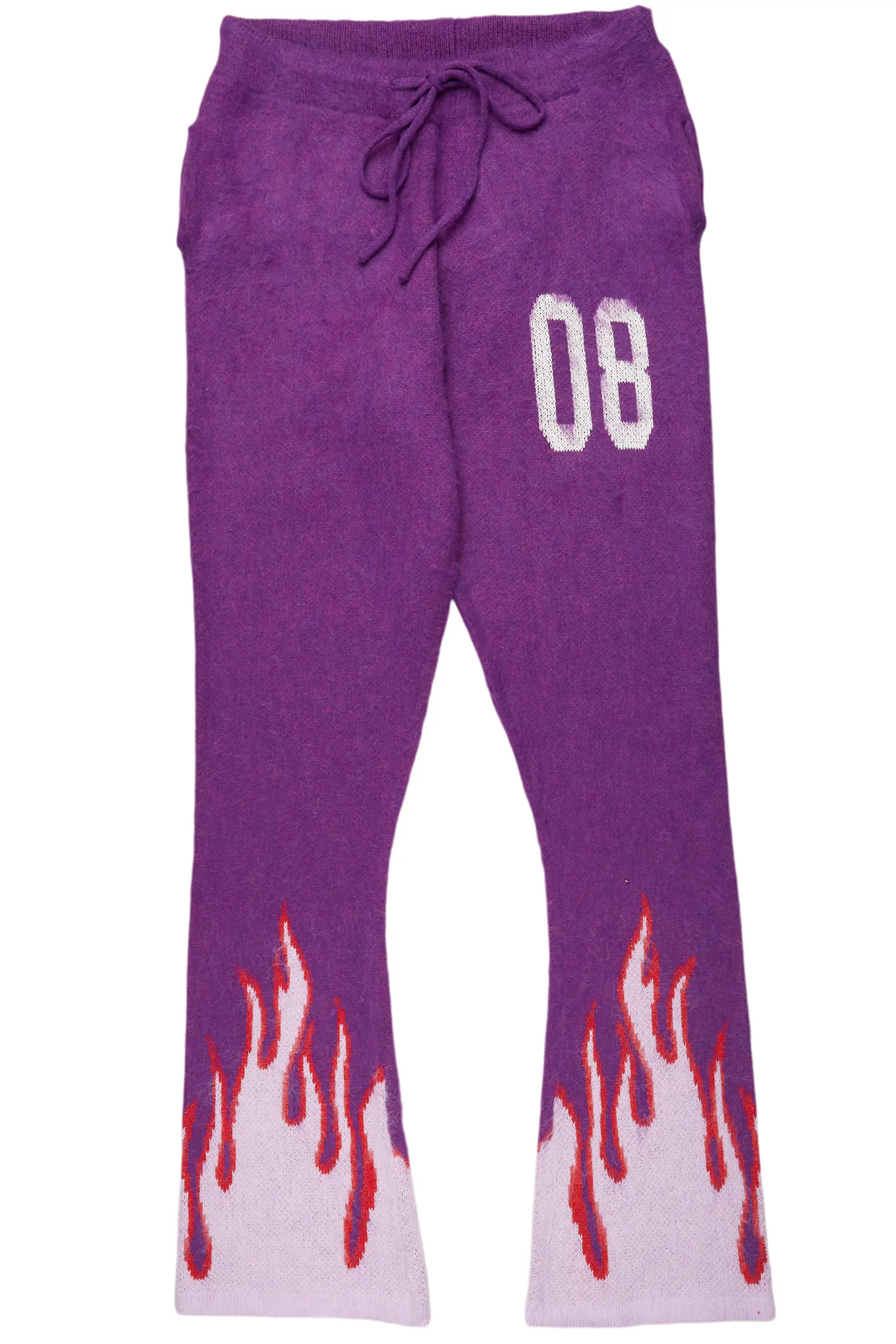 Boys Holger Purple/Pink Graphic Stacked Flare Mohair Track Pant