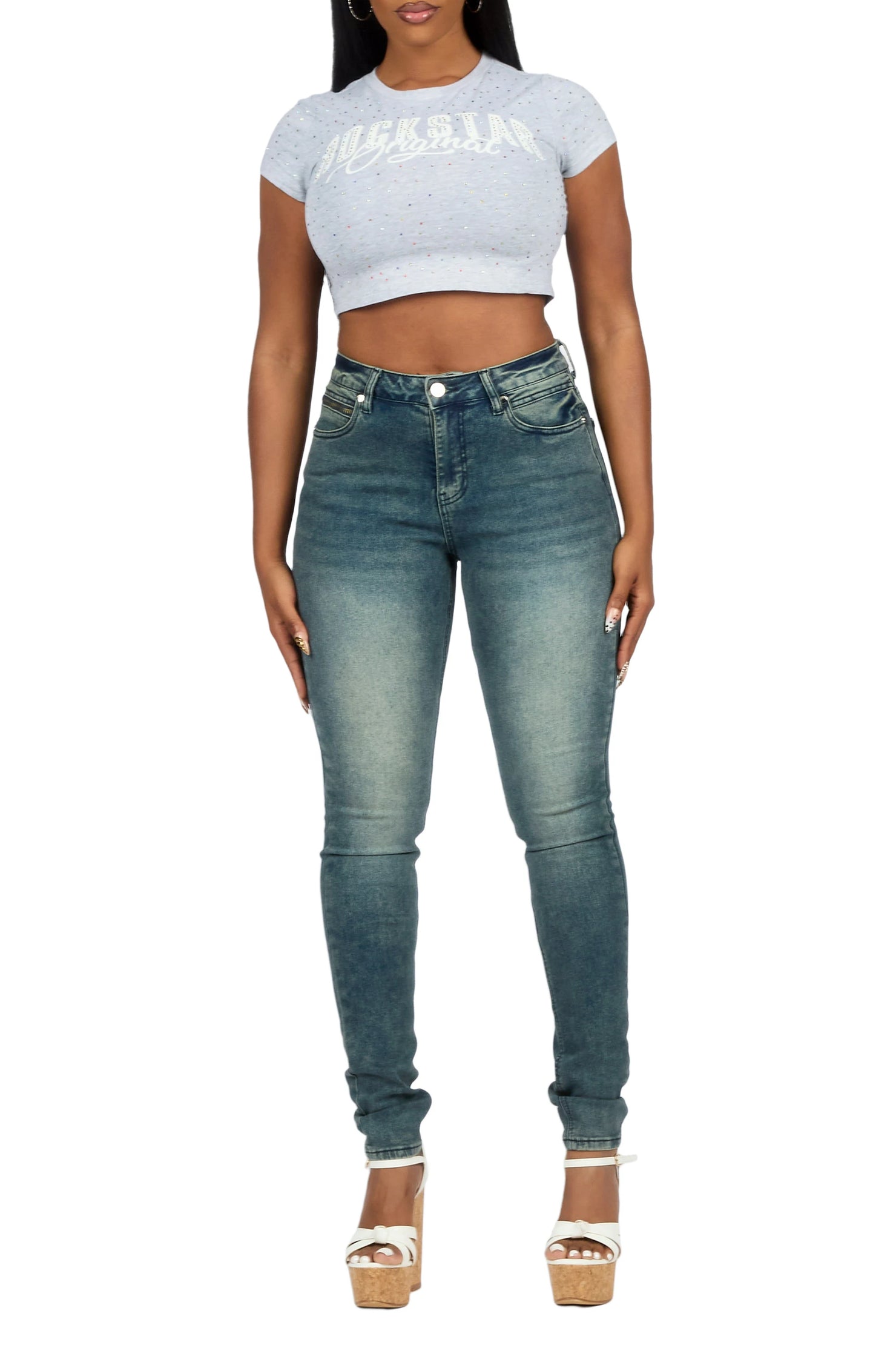 Keshona Tint Wash High Rise Stretch Skinny Jean