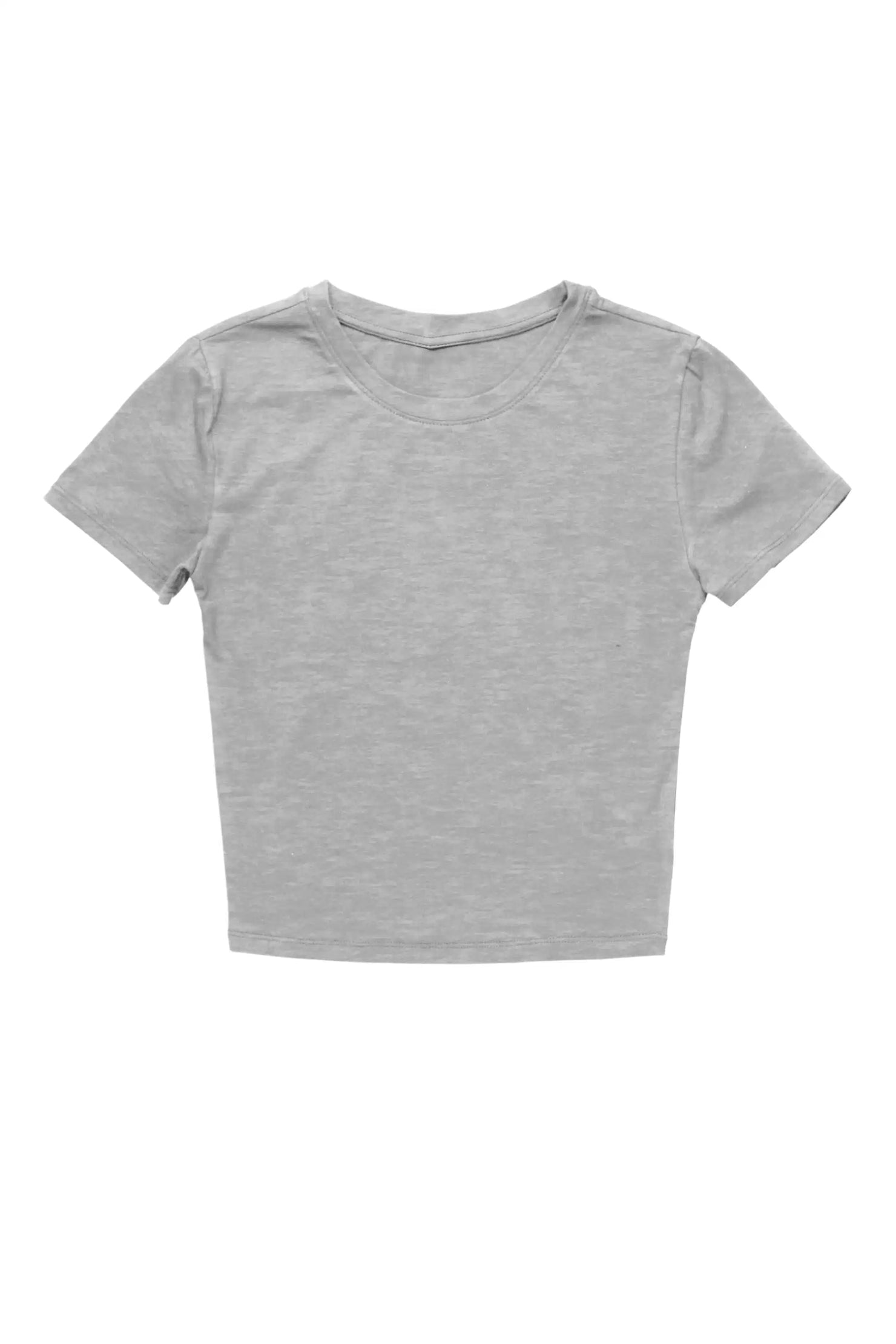 Xiomara Heather Grey Crop Tee Shirt