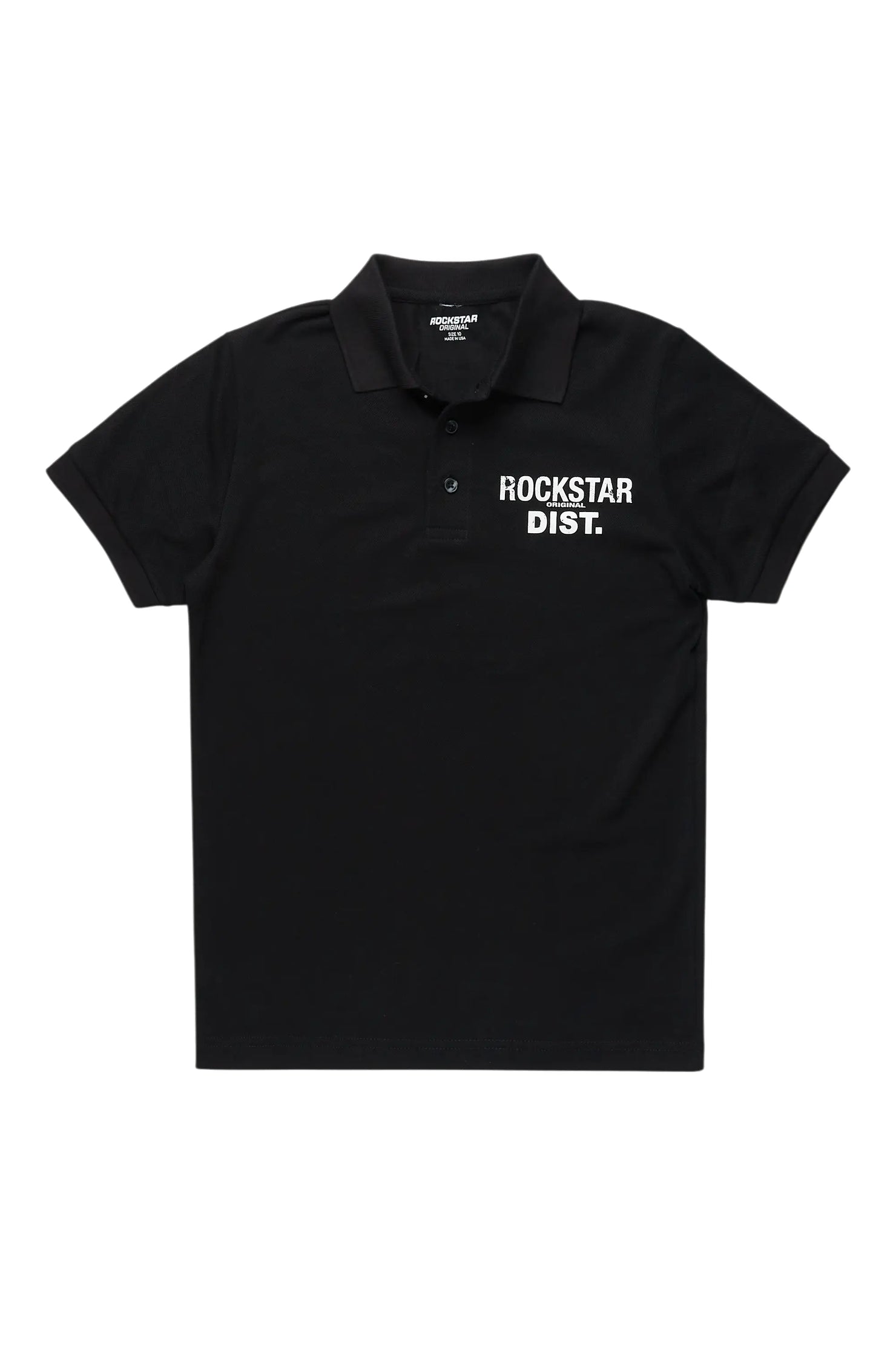Boys Art Dist Black Polo