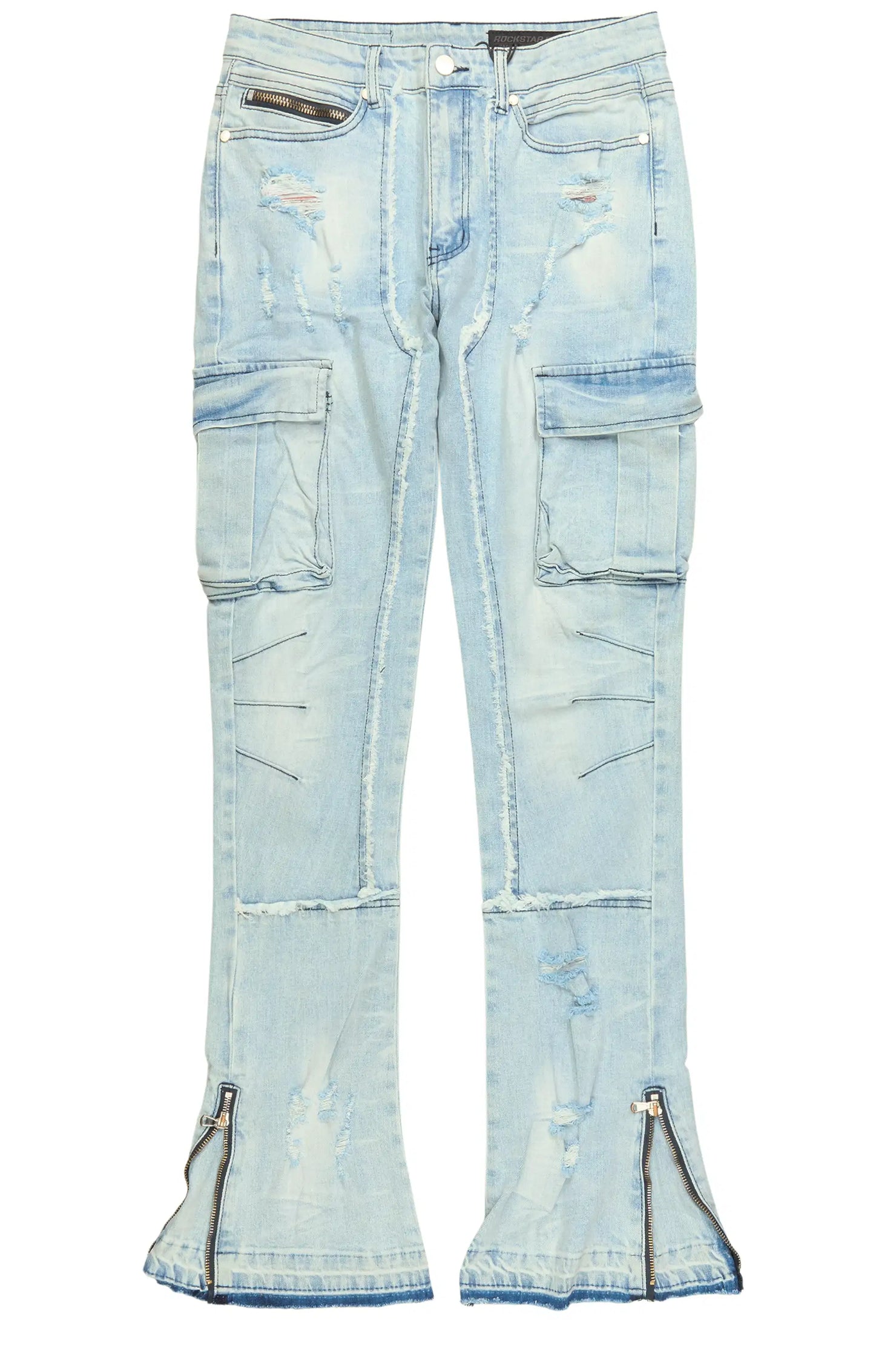 Aftermath Light Blue Stacked Flare Jean