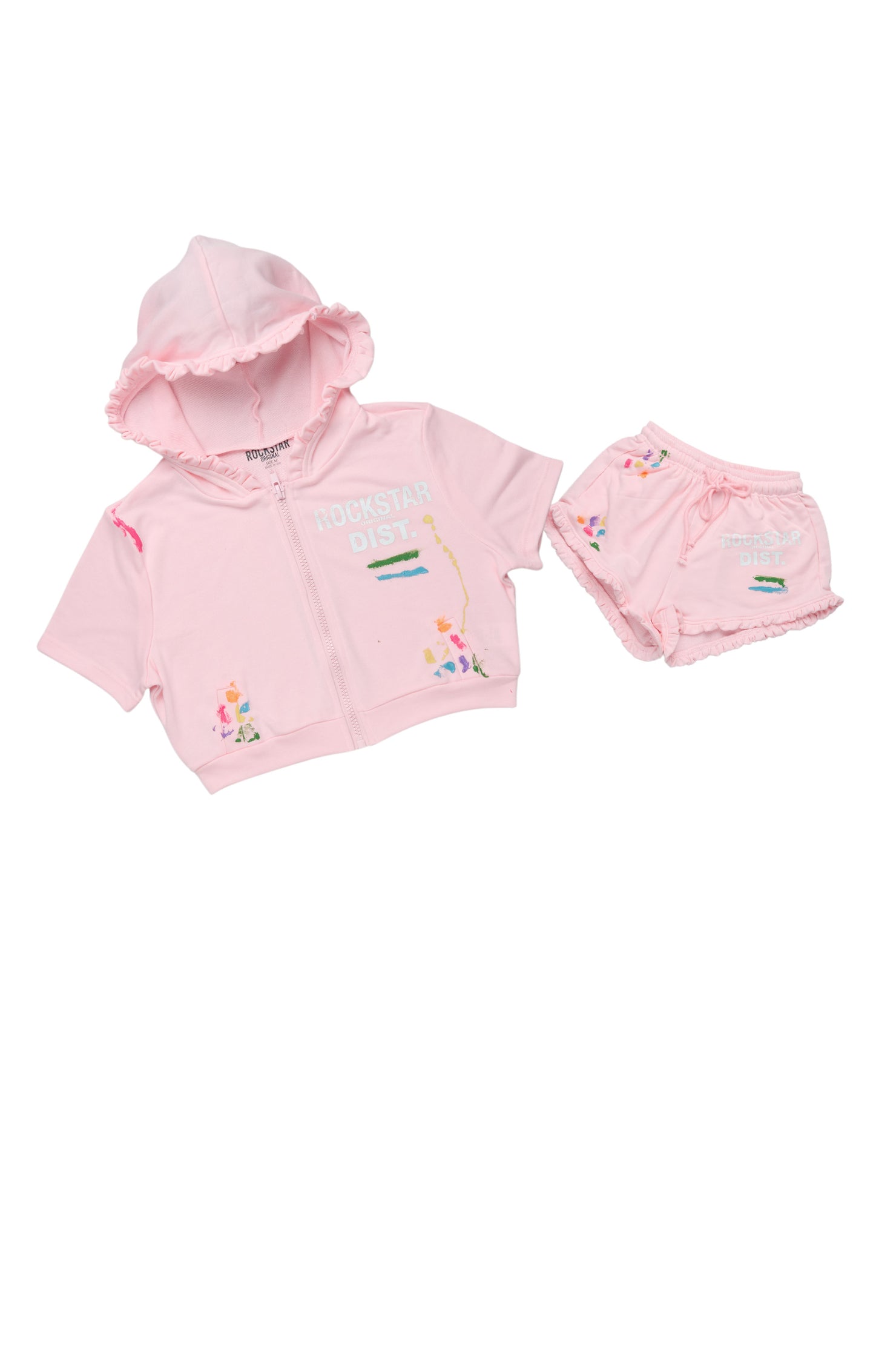 Jaimie Pink Crop Short Set