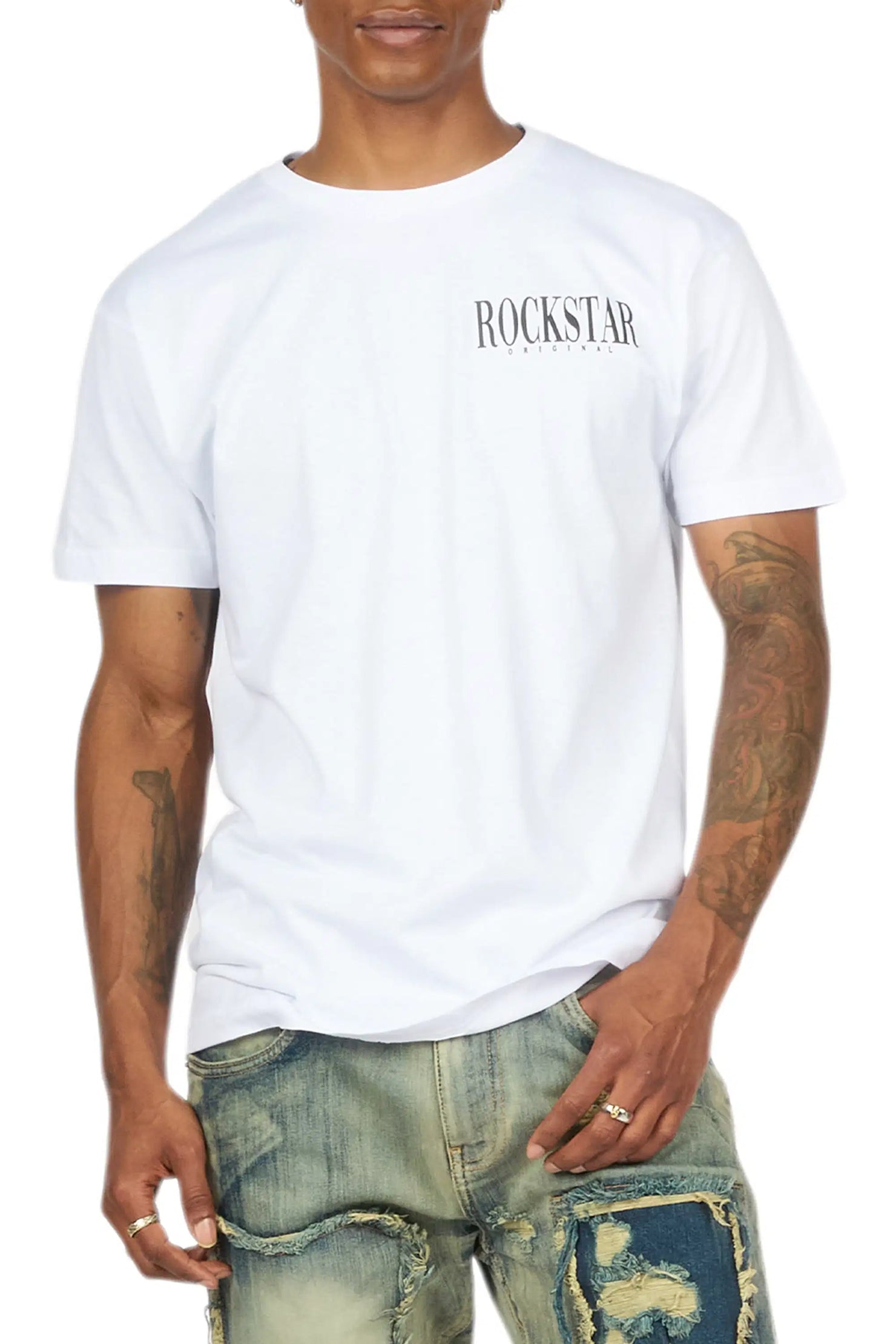 Dayte Nite White Graphic T-Shirt