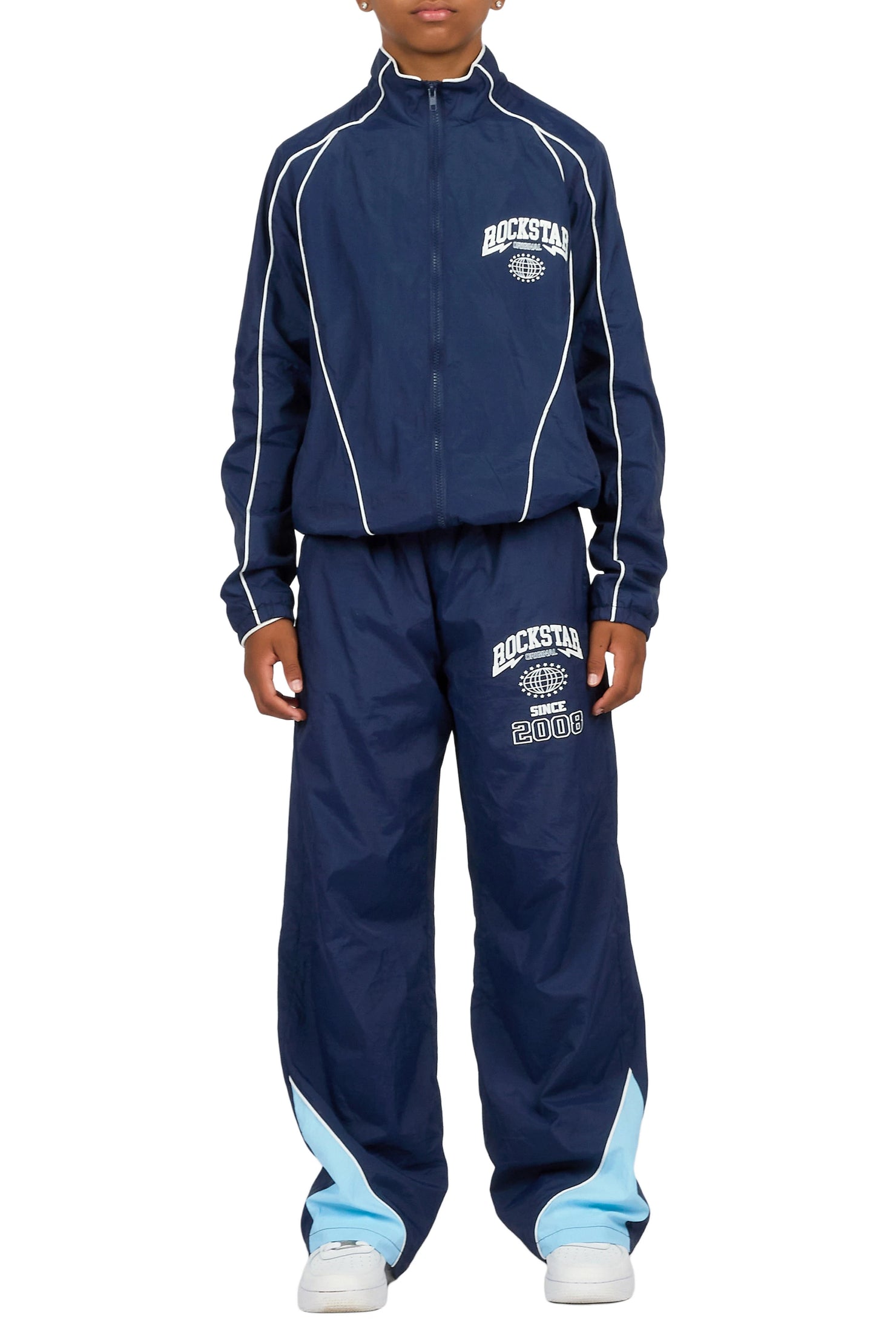 Boys Ventoso Blue Windbreaker Jacket Track Set