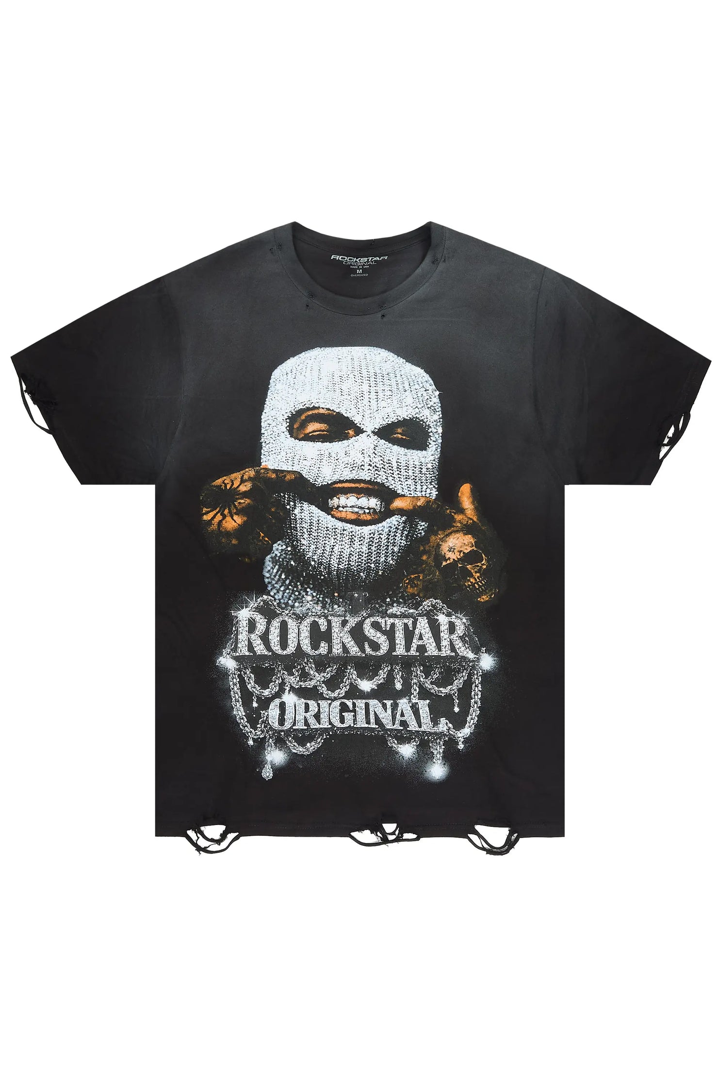 Philes Black Oversized Graphic T-Shirt