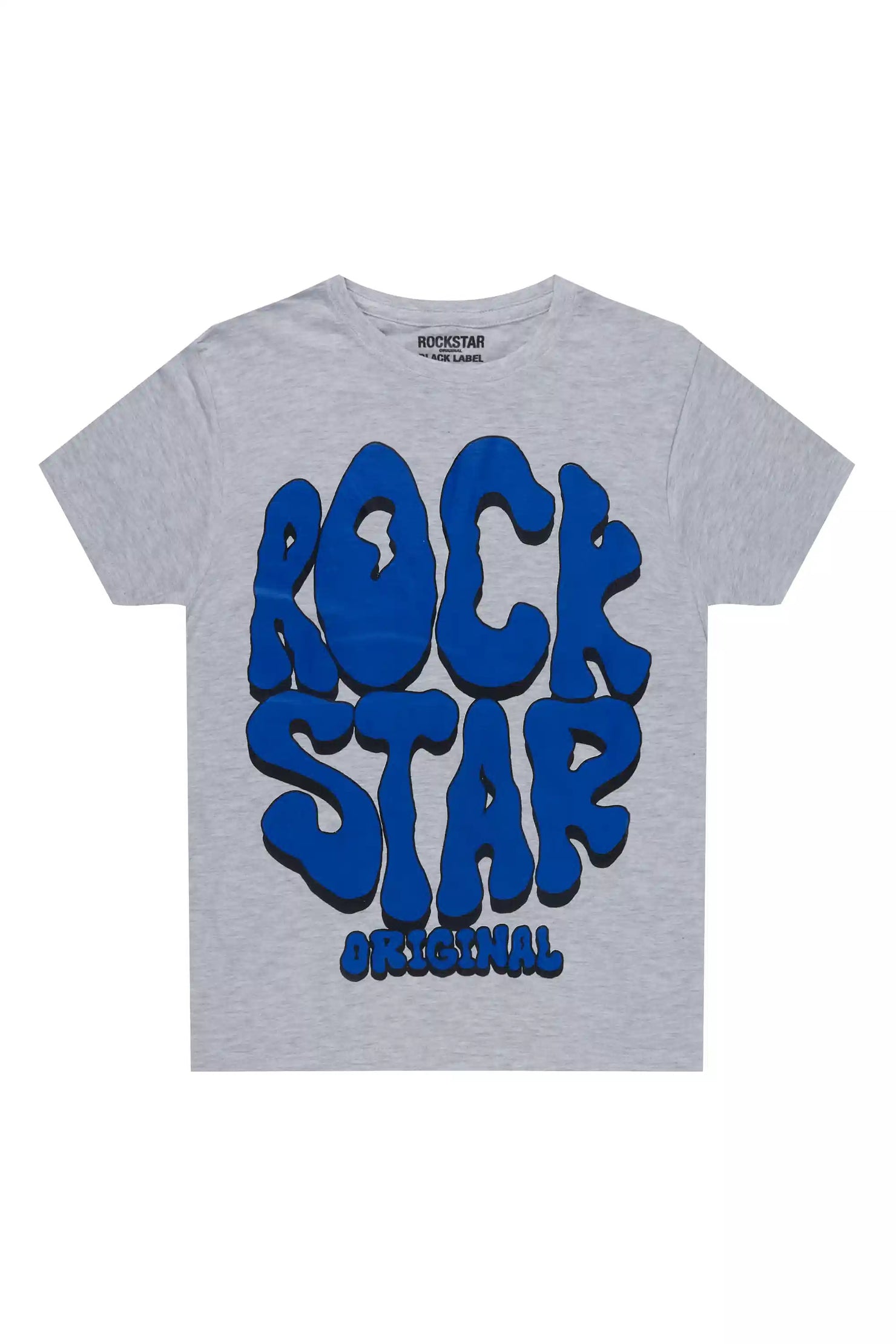 Boys Cass Heather Grey/Royal Blue Graphic T-Shirt