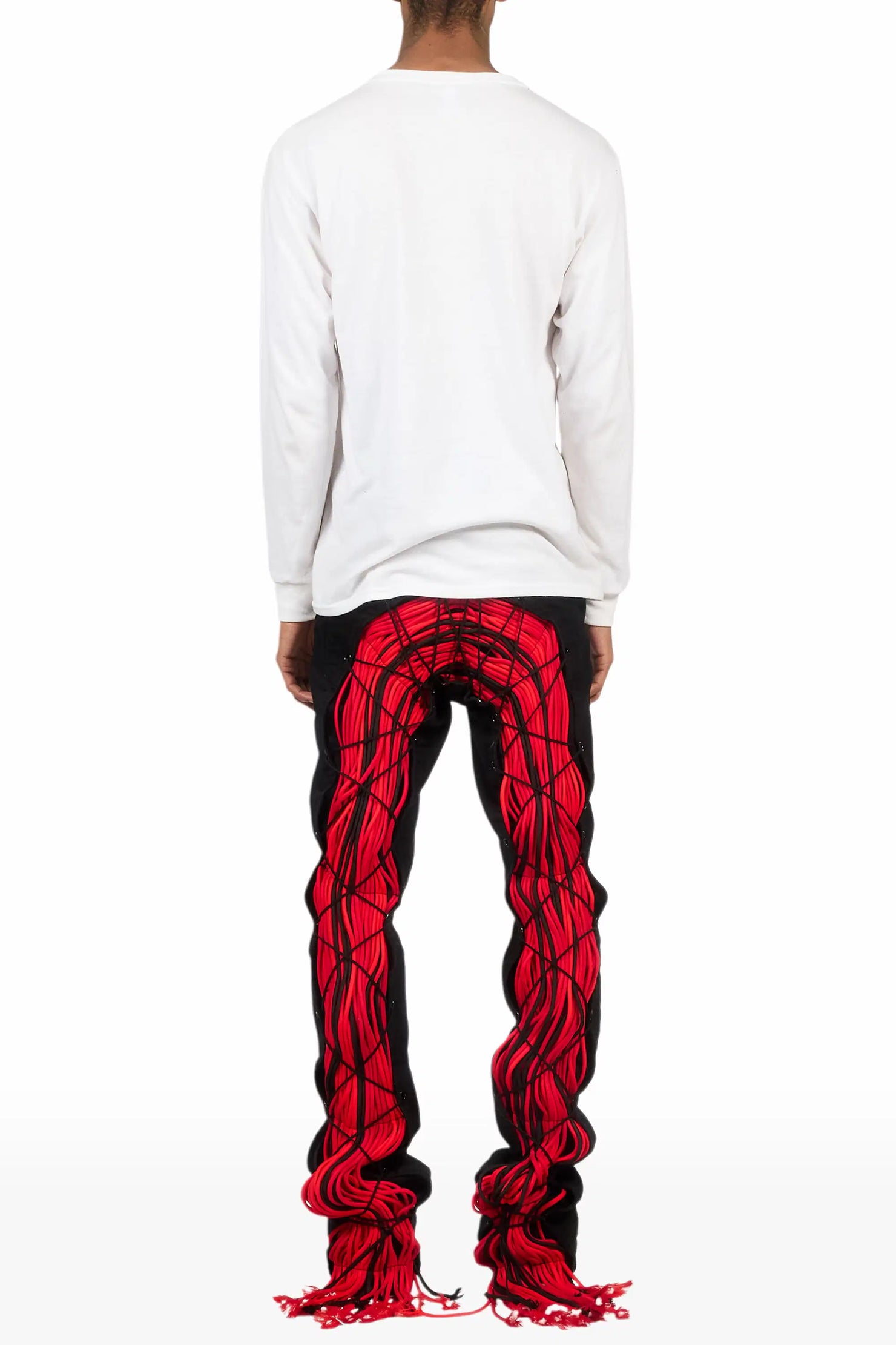 Otto Black/Red Stacked Flare Jean