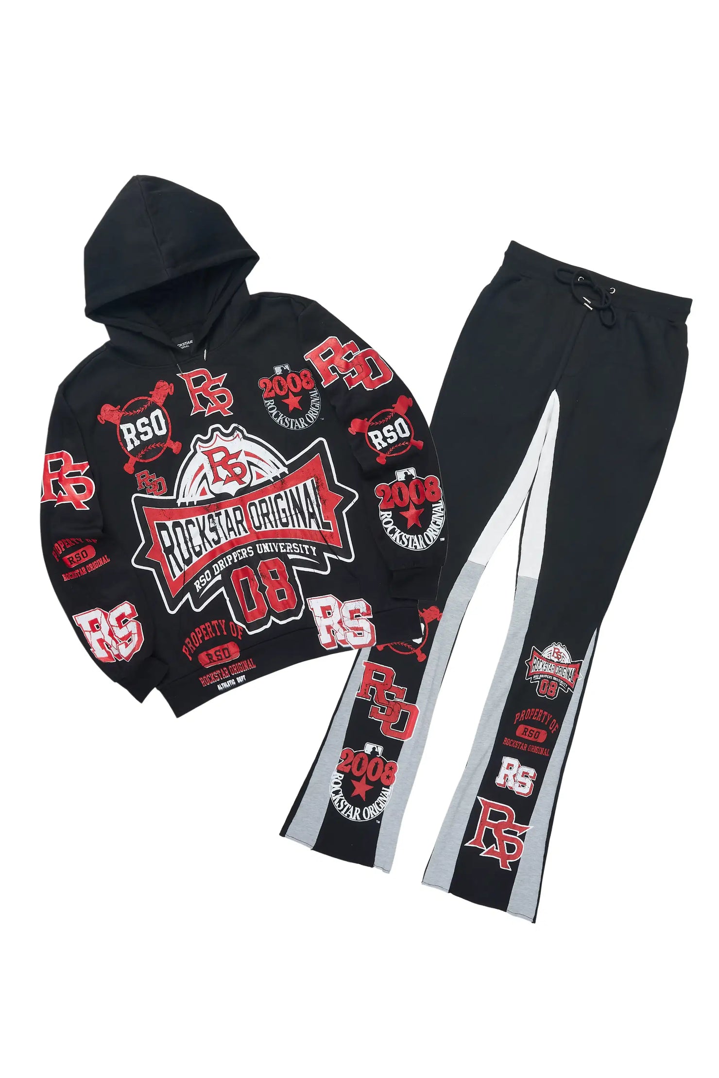 Mavrix Black Hoodie/Stacked Flare Track Set