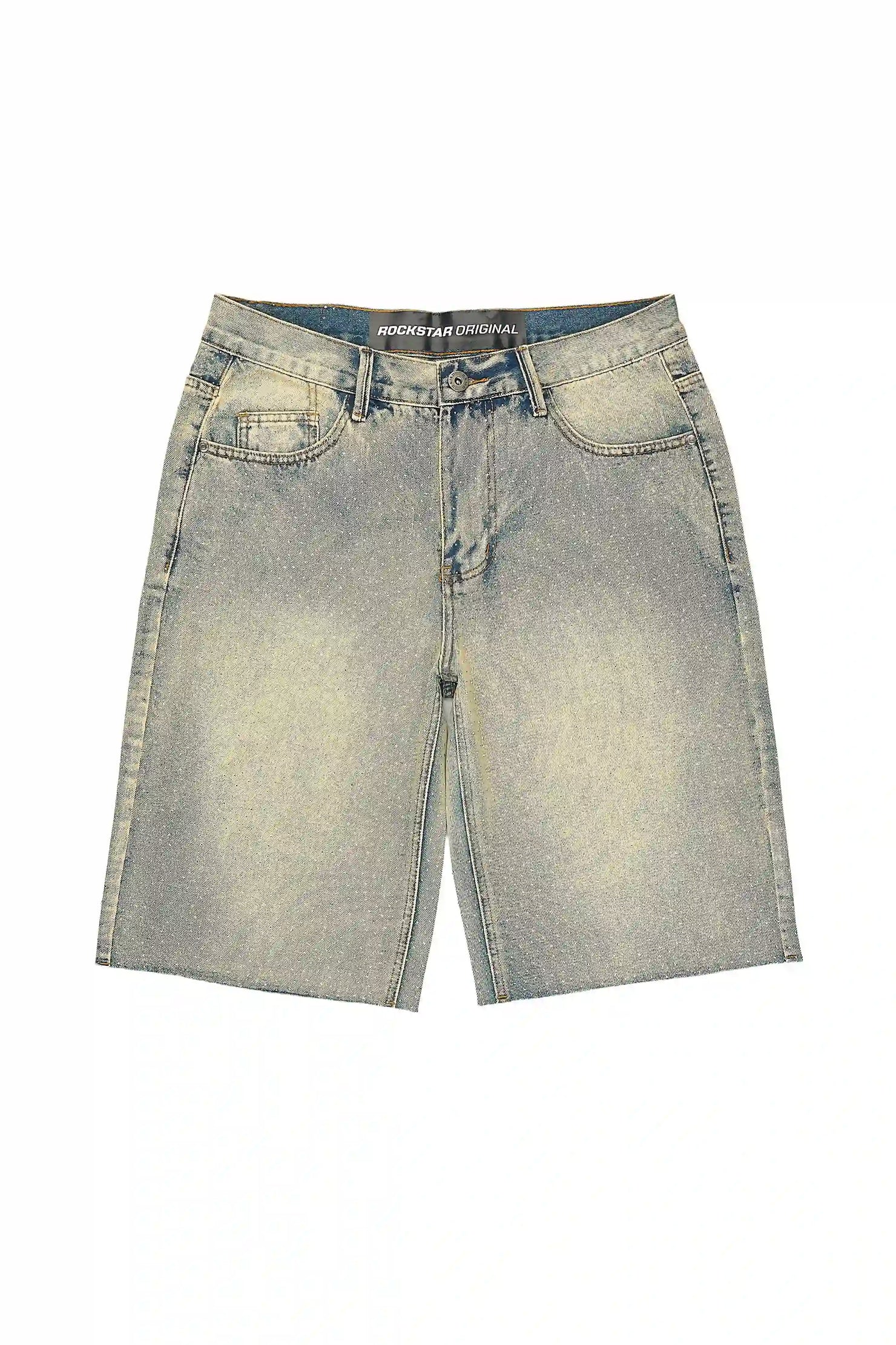 Brayan Blue Rhinestones Denim Short