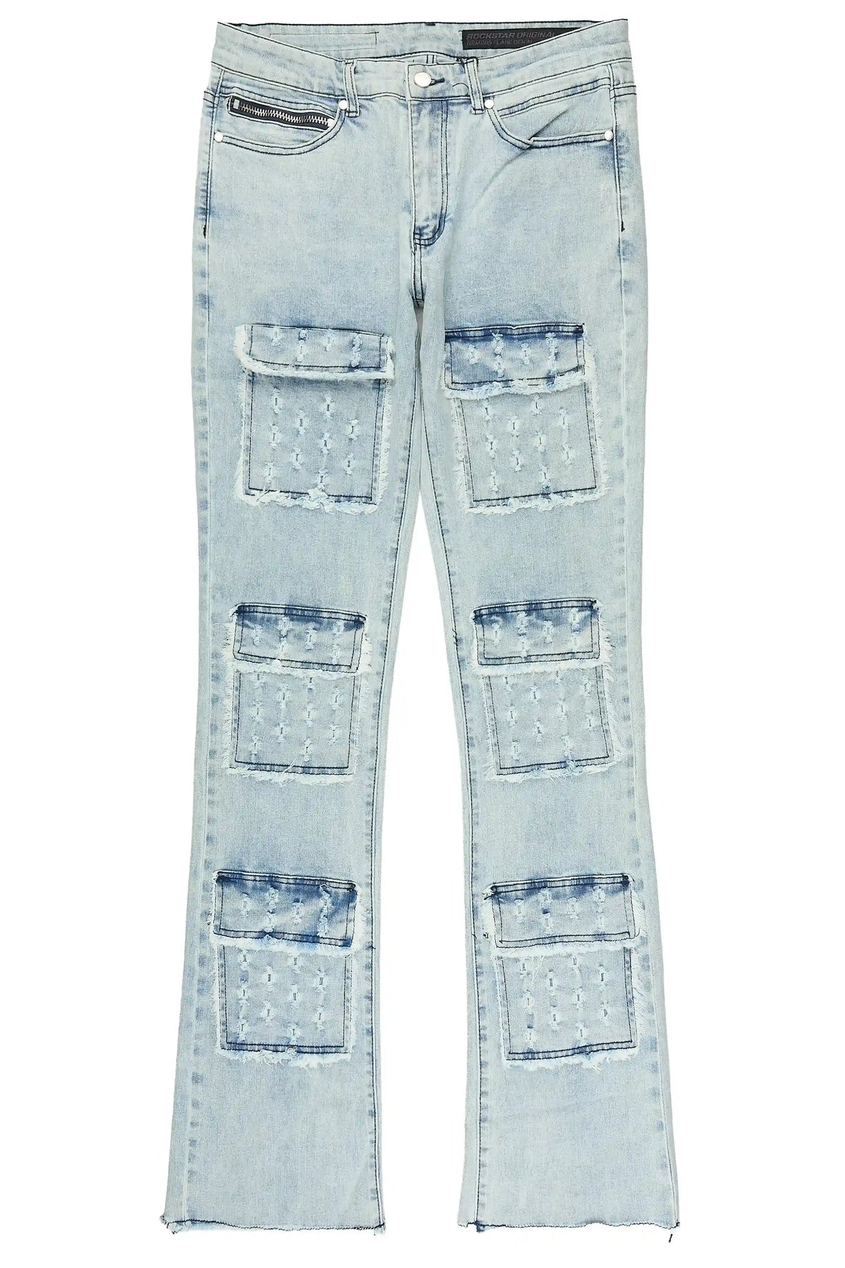 Dezso Light Blue Stacked Flare Jean