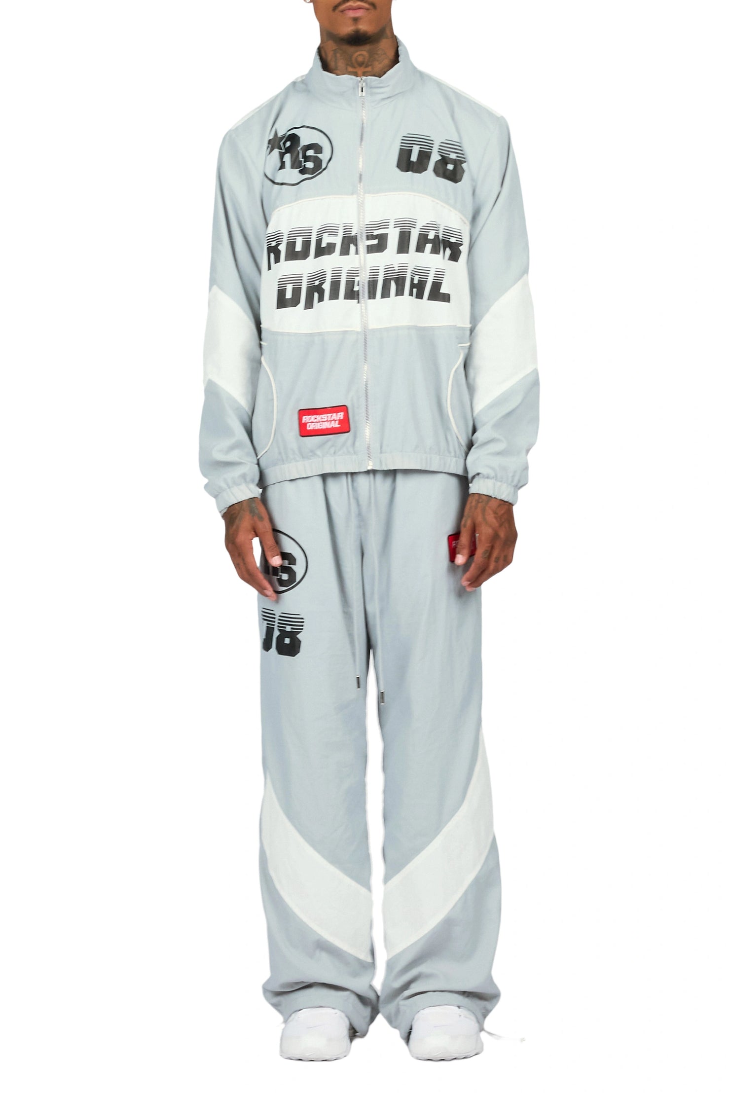 Wayra Grey Windbreaker Baggy Fit Track Set